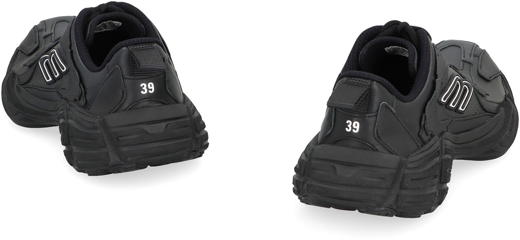 MONDAY LEATHER AND FABRIC LOW-TOP SNEAKERS Balenciaga