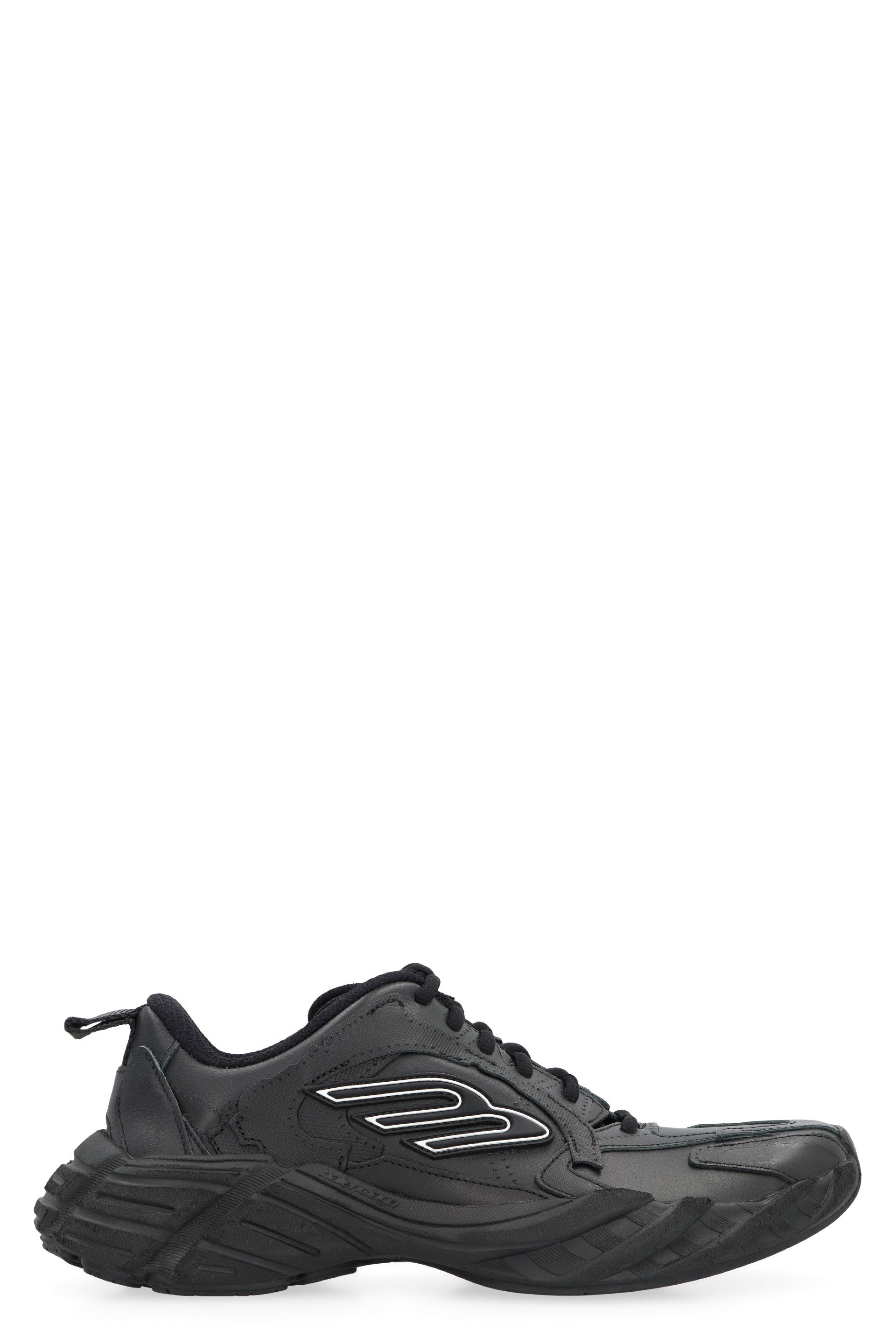 MONDAY LEATHER AND FABRIC LOW-TOP SNEAKERS Balenciaga black 36