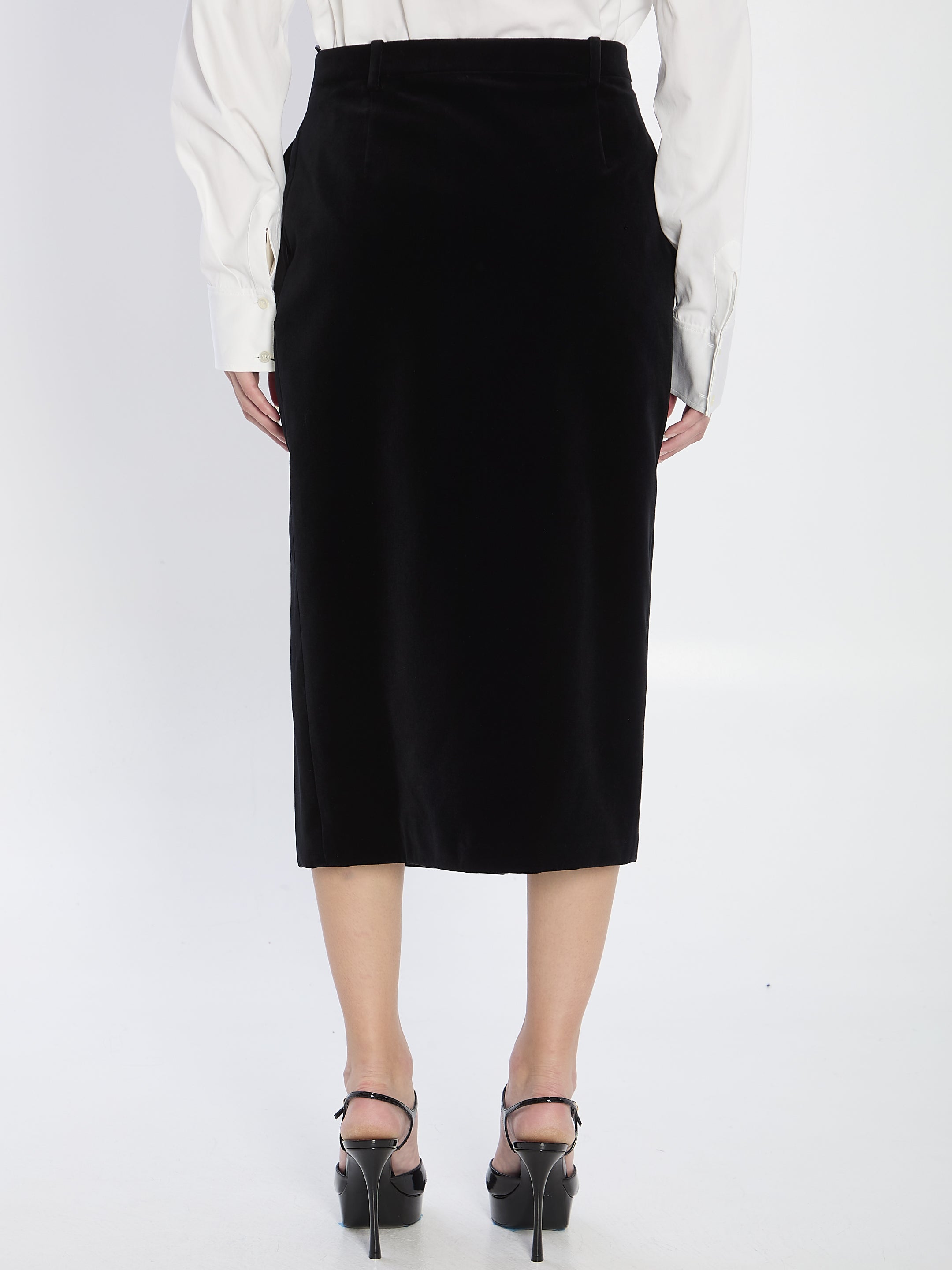 WRAP SKIRT IN VELVET Saint Laurent