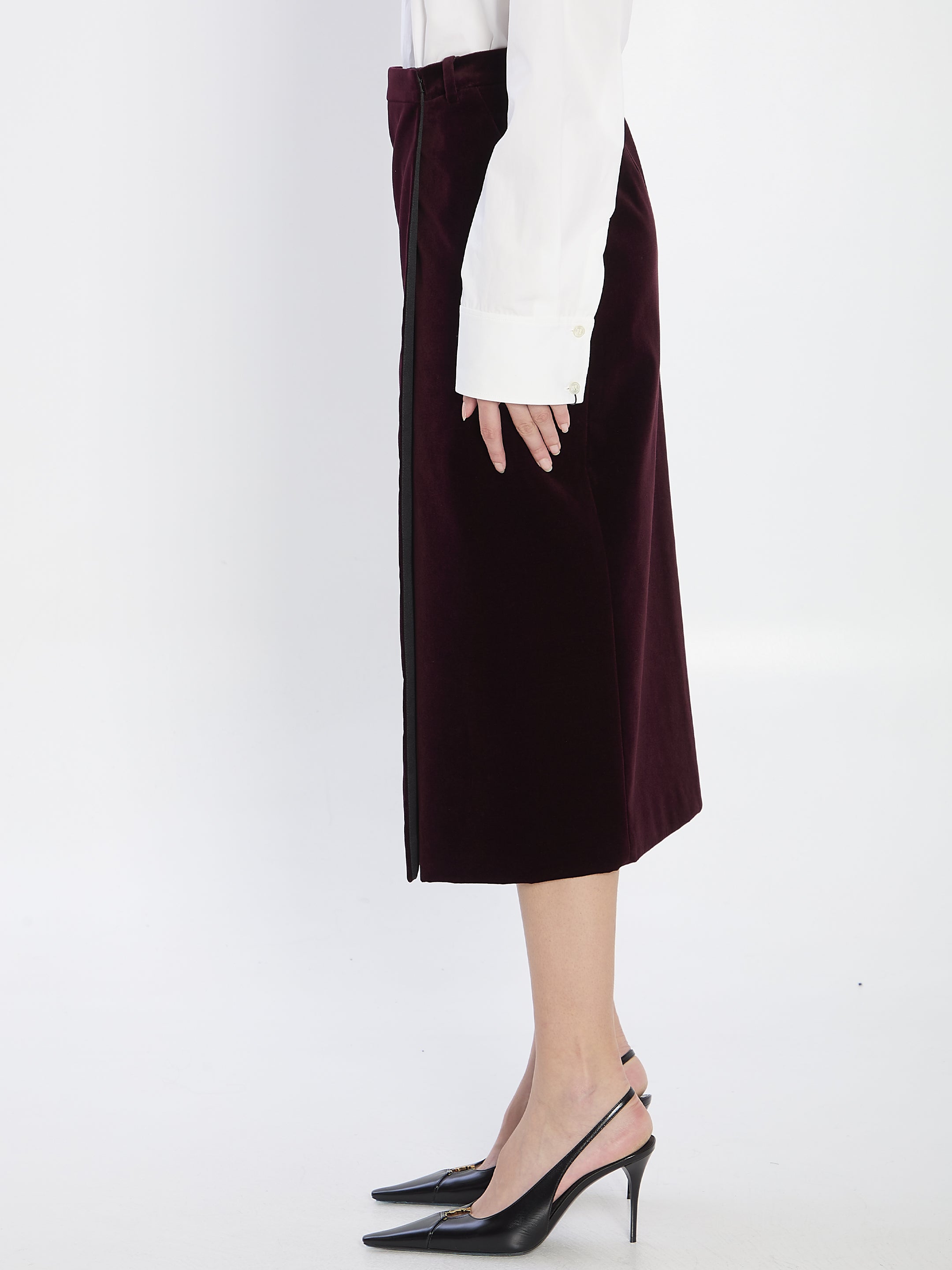WRAP SKIRT IN VELVET Saint Laurent