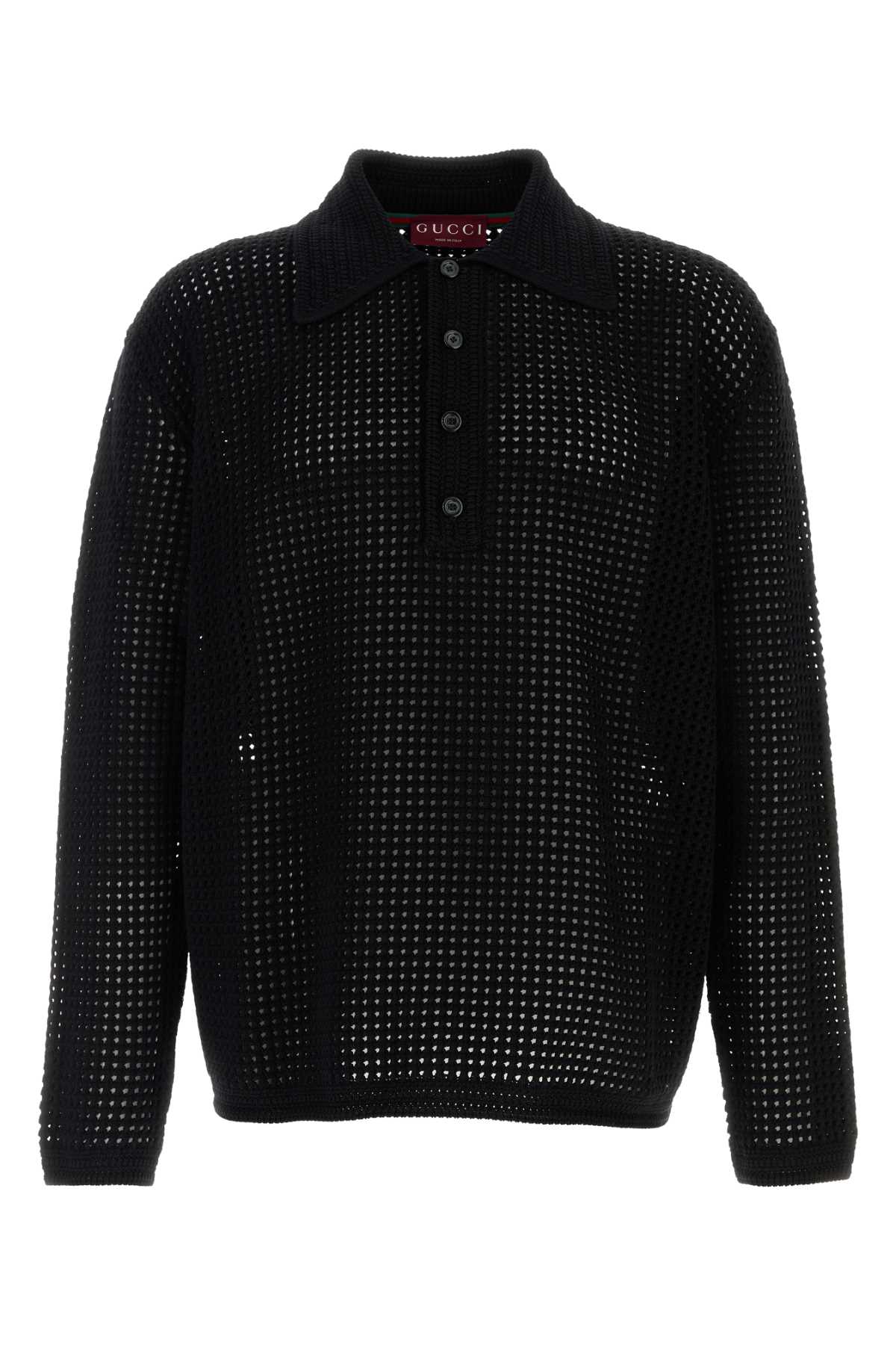 BLACK CROCHET POLO SHIRT Gucci BLACK M