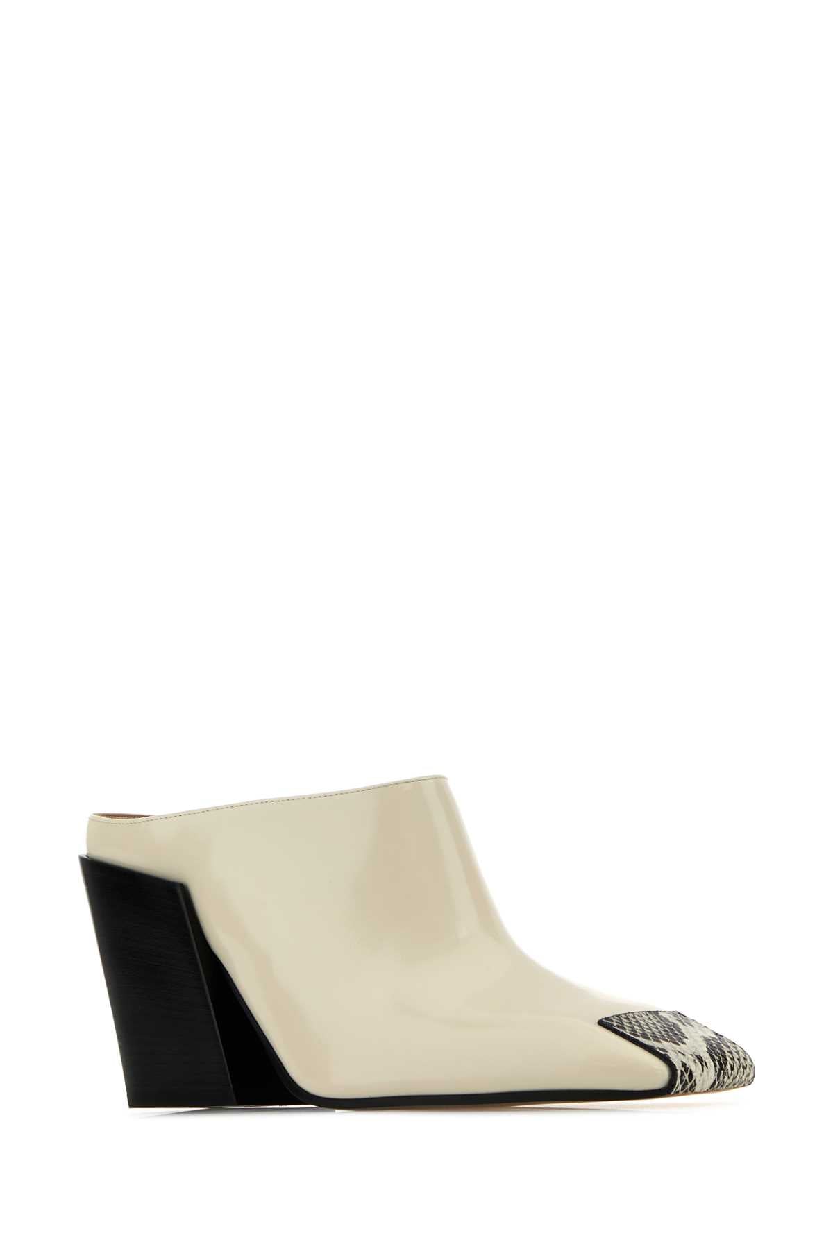 IVORY LEATHER VENTURA MULES Bottega Veneta