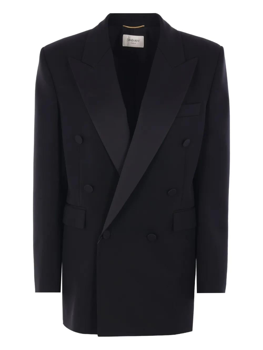 GRAIN DE POUDRE TUXEDO JACKET Saint Laurent BLACK 38