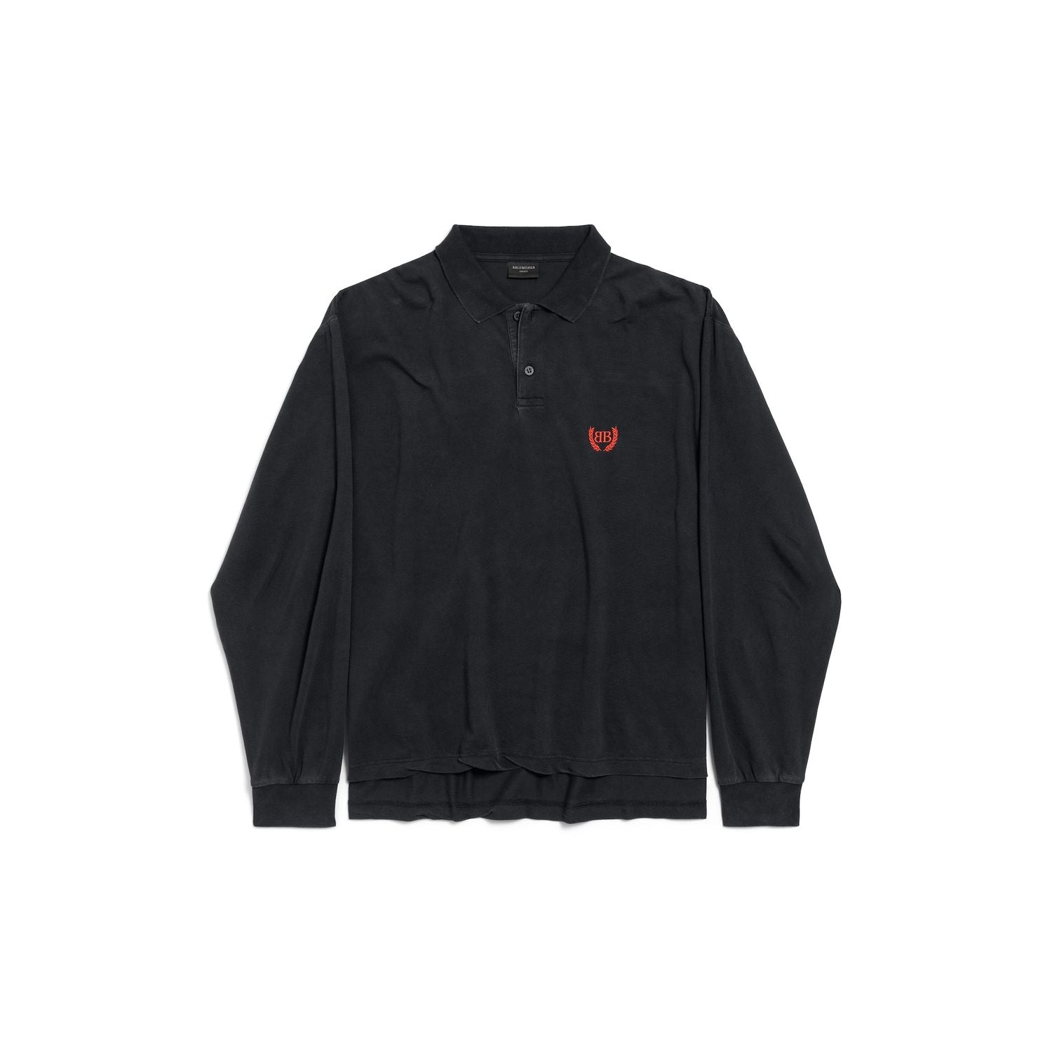 LONG SLEEVE POLO SHIRT LAUREL CLASSIC Balenciaga BLACK S