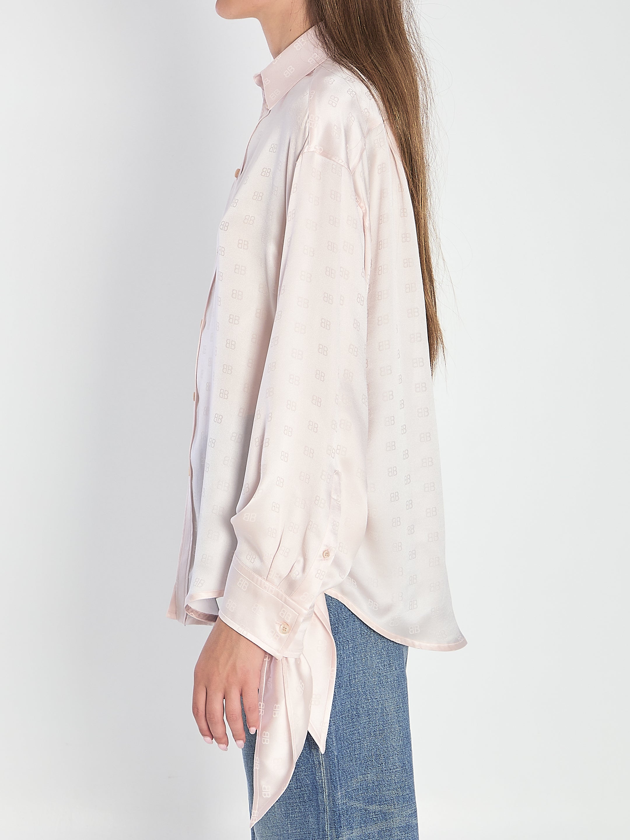 SILK SHIRT WITH KNOTTED CUFFS Balenciaga