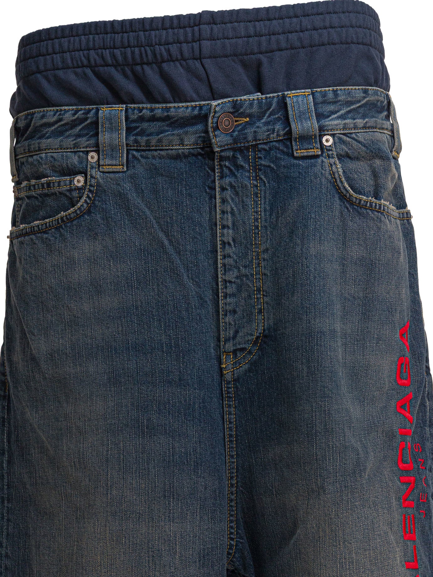 BLUE COTTON TROUSERS Balenciaga