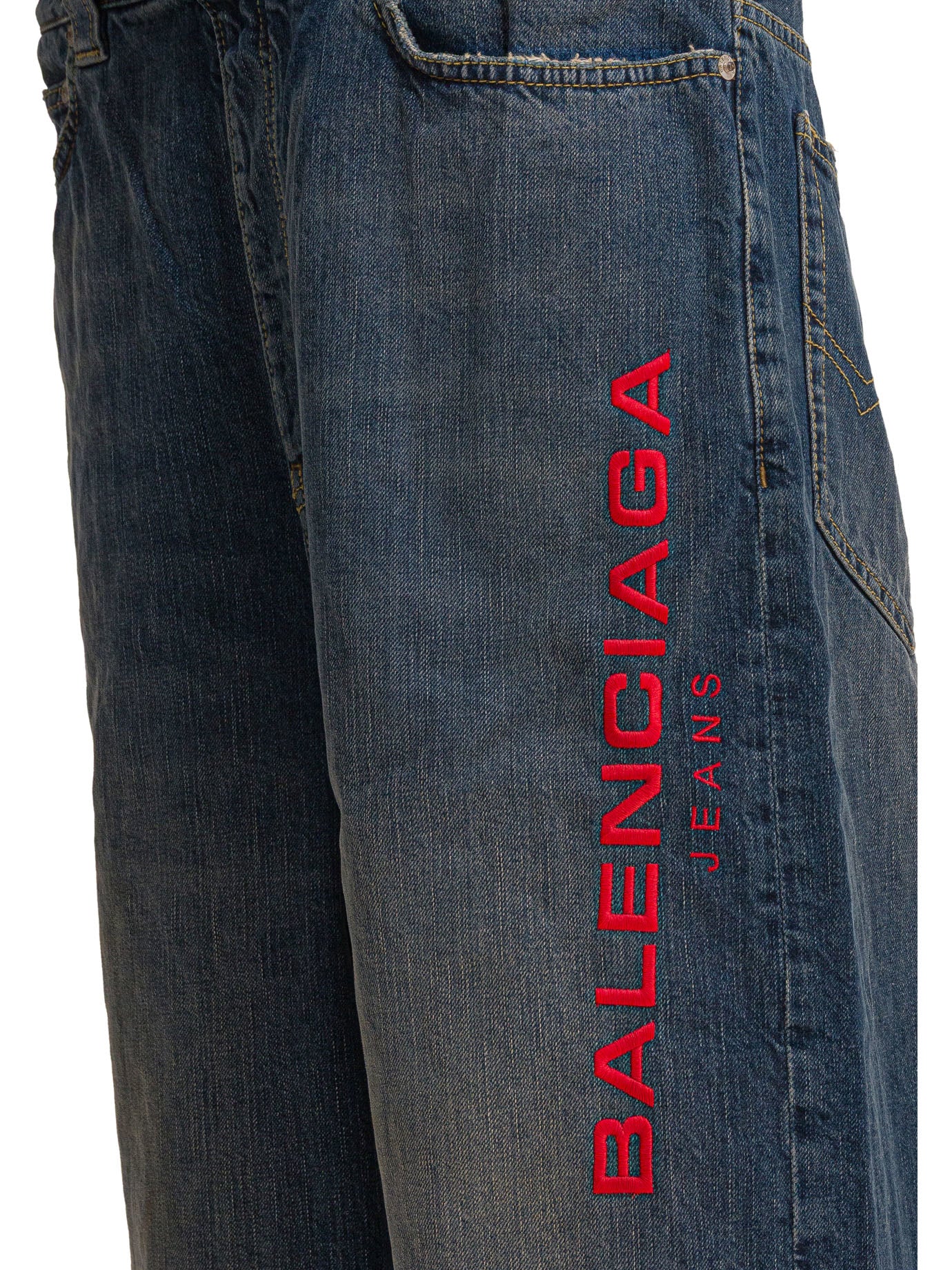 BLUE COTTON TROUSERS Balenciaga