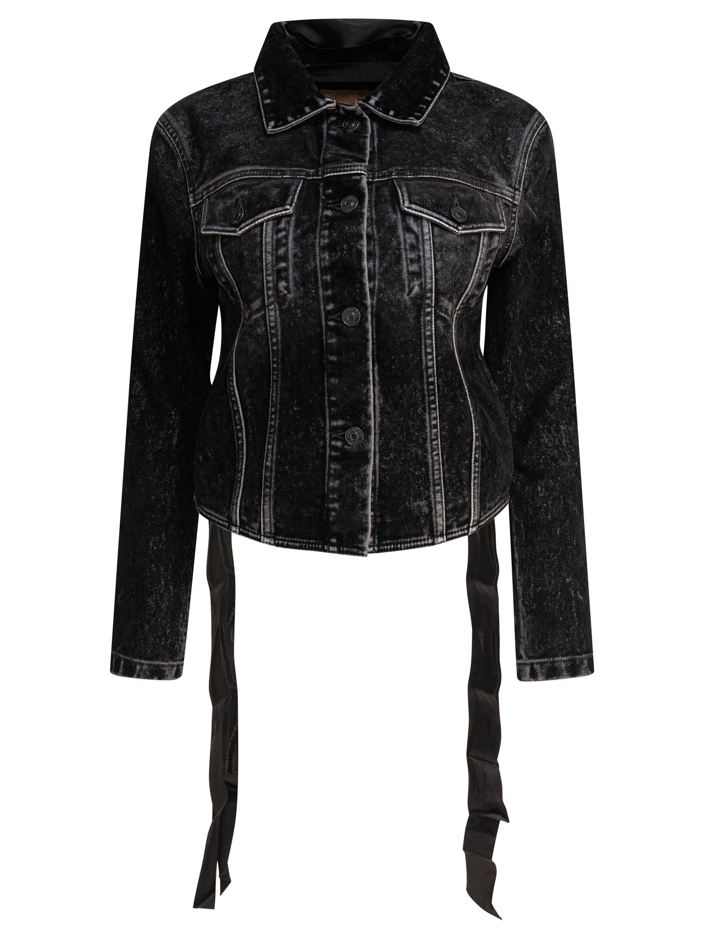 DENIM JACKET WITH LACES Balenciaga BLACK 38