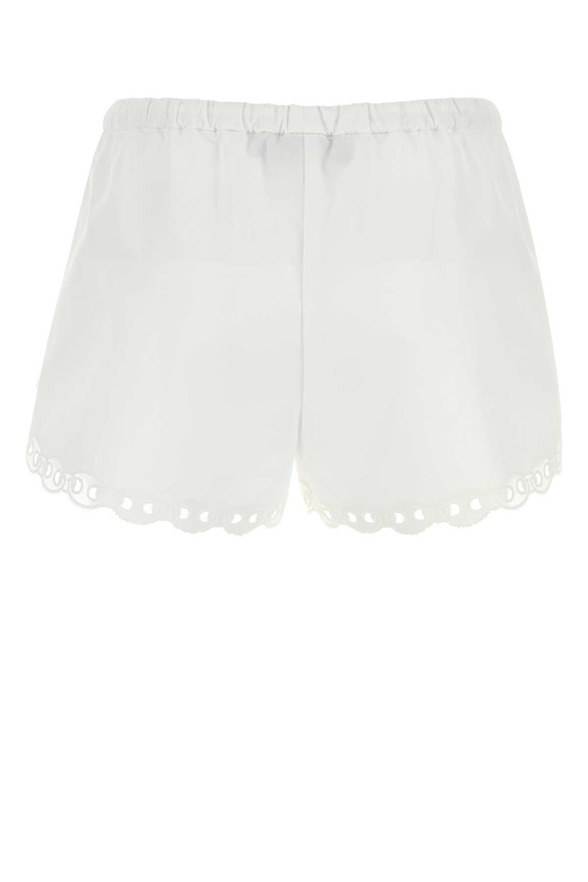 WHITE POPLIN SHORTS Gucci