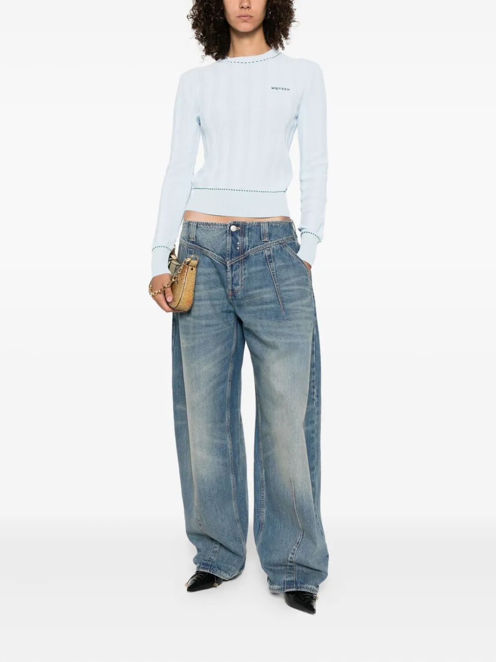 BLUE COTTON CLOTHING JEANS Alexander McQueen