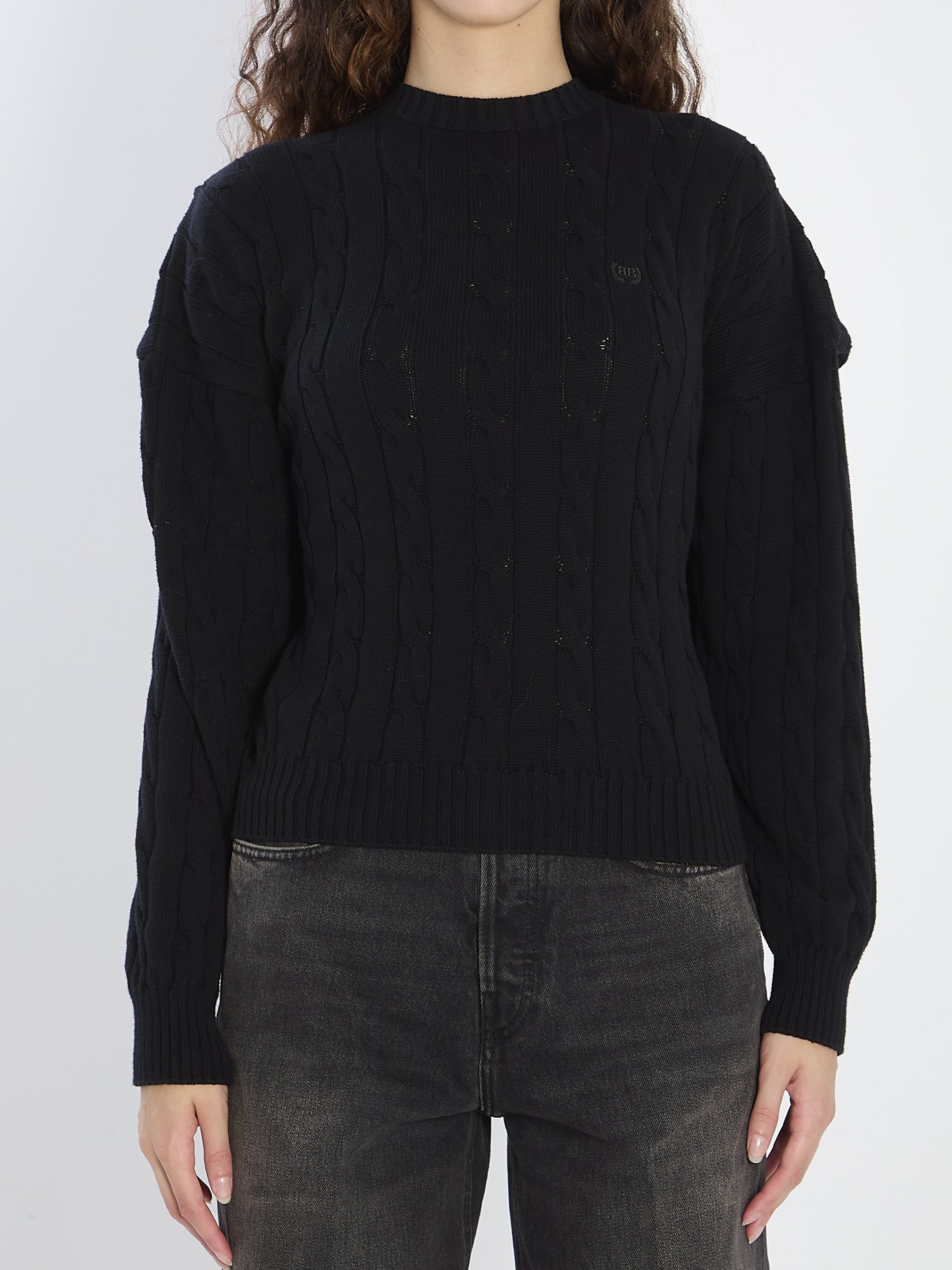 SWEATER WITH LOGO Balenciaga BLACK S