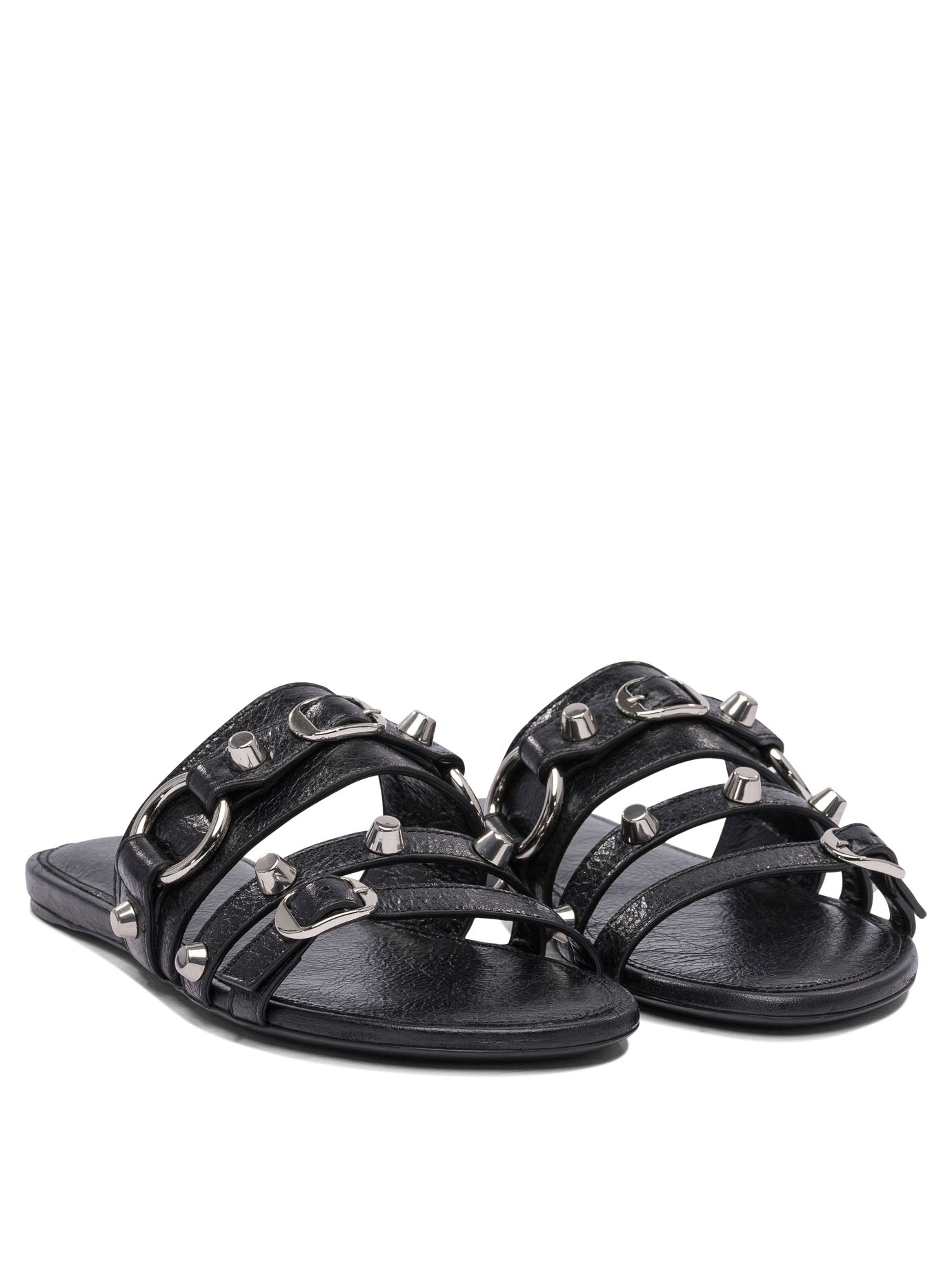 LEATHER BLACK SANDALS Balenciaga