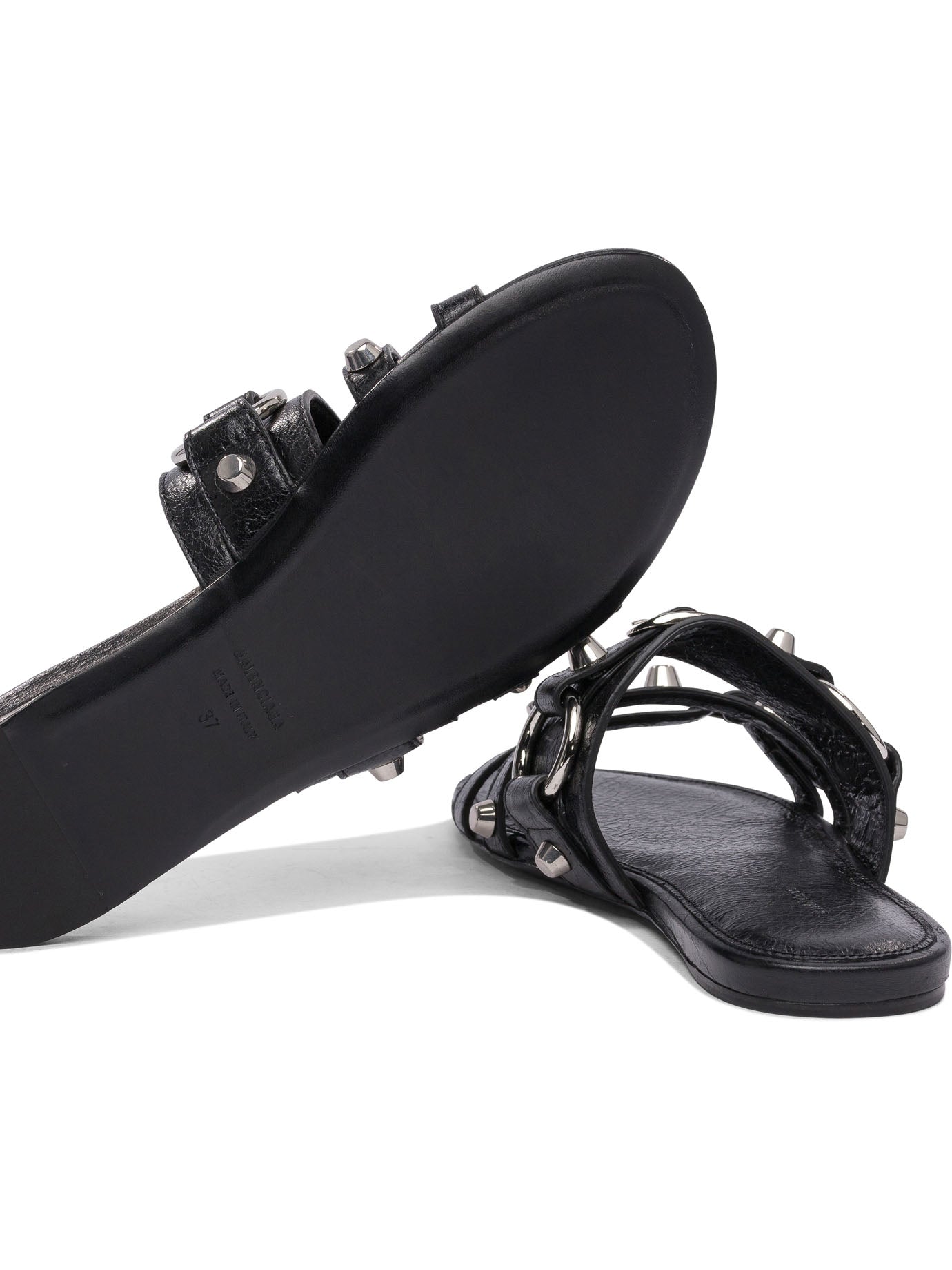 LEATHER BLACK SANDALS Balenciaga