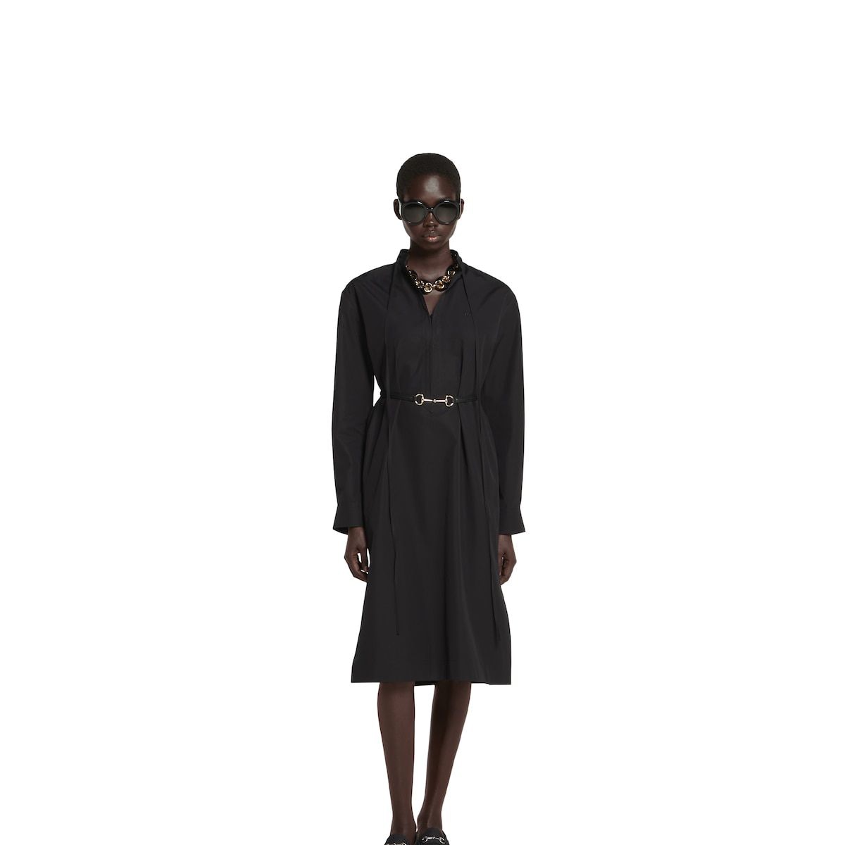 DRESS HEAVY COT POP W/LEA W/MO Gucci
