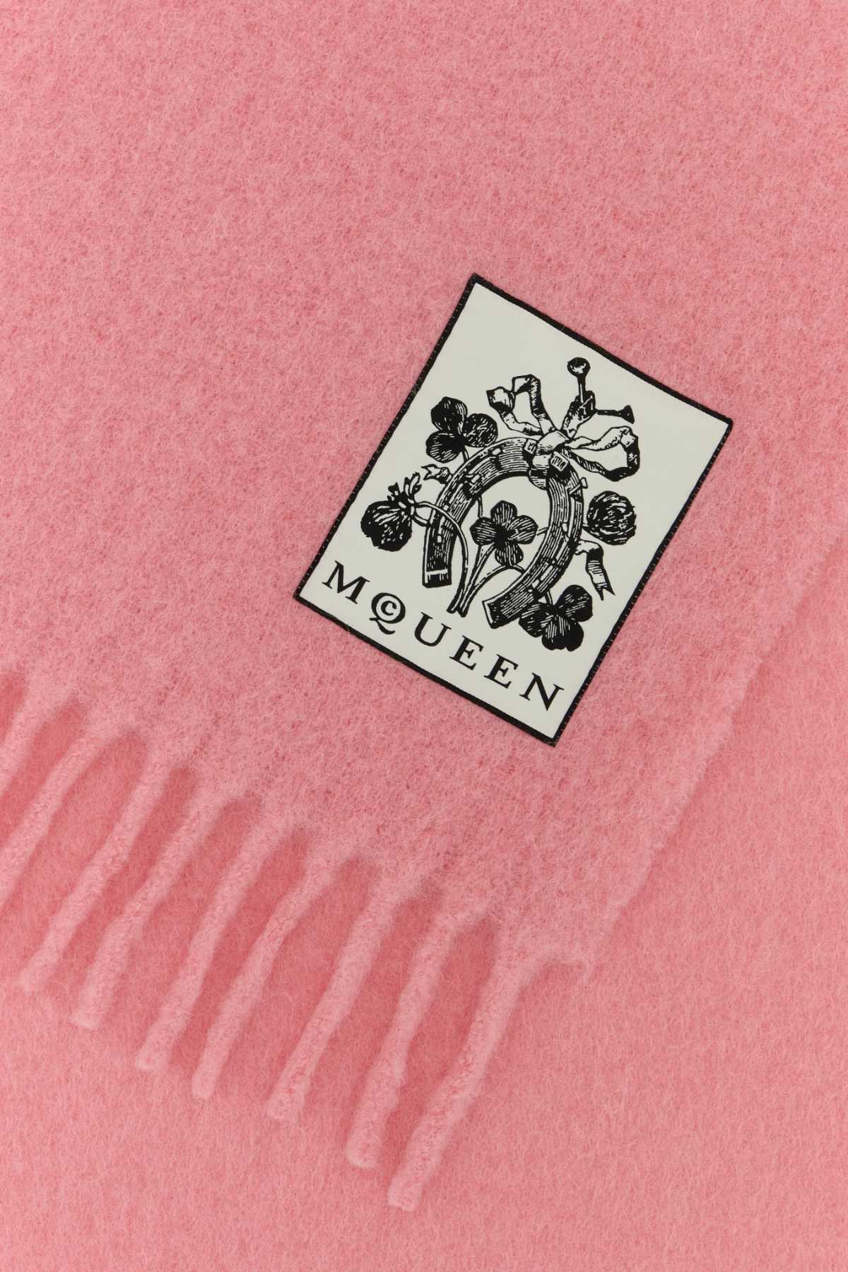PINK ALPACA BLEND SCARF Alexander McQueen