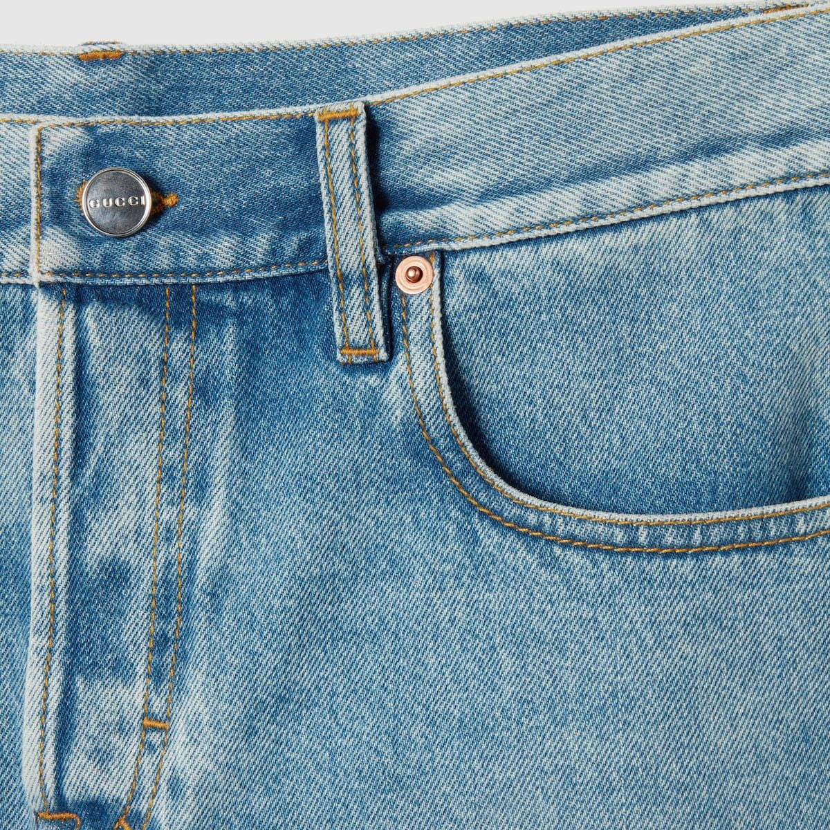 PF12 STONE WASHED BLUE DENIM Gucci