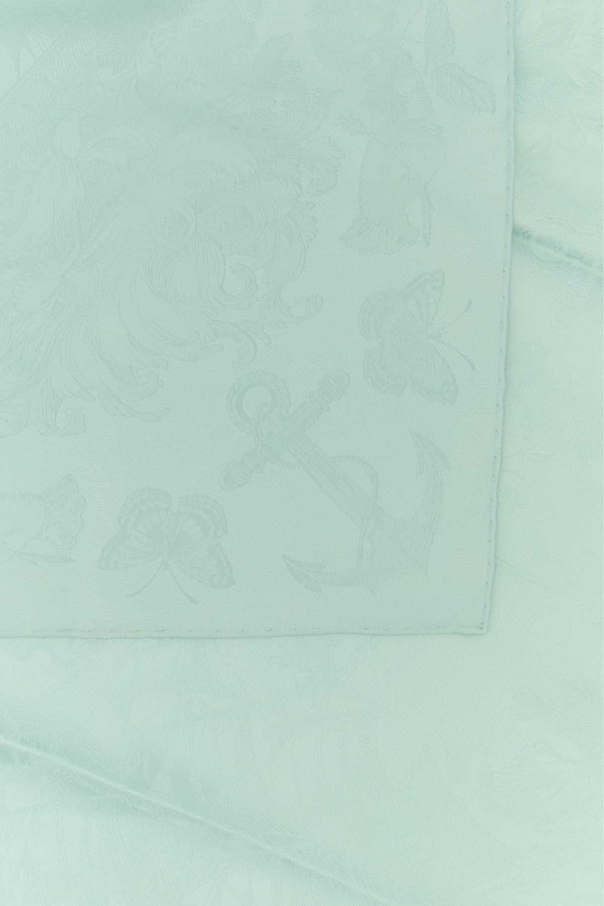 SEA GREEN SILK FOULARD Alexander McQueen