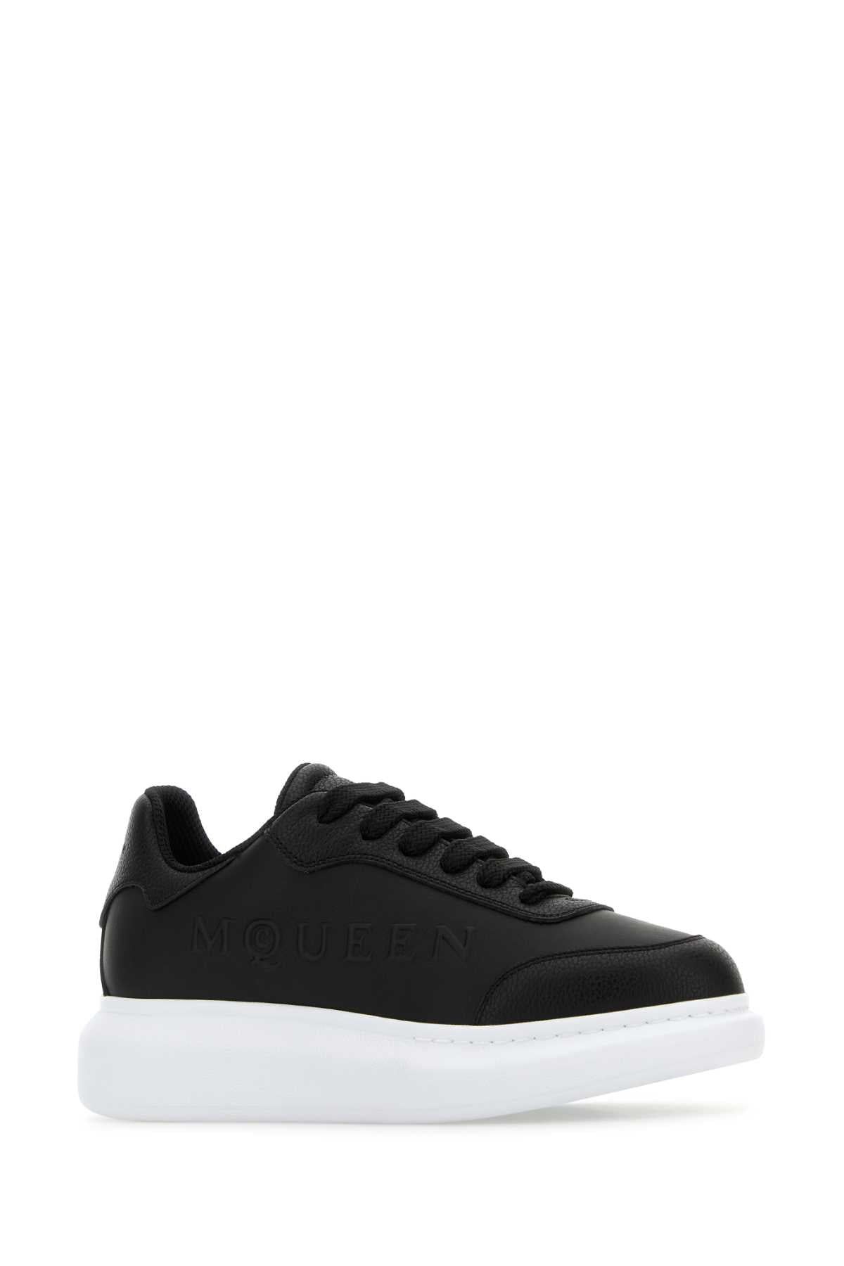 BLACK LEATHER SNEAKERS WITH BLACK LEATHER HEEL Alexander McQueen