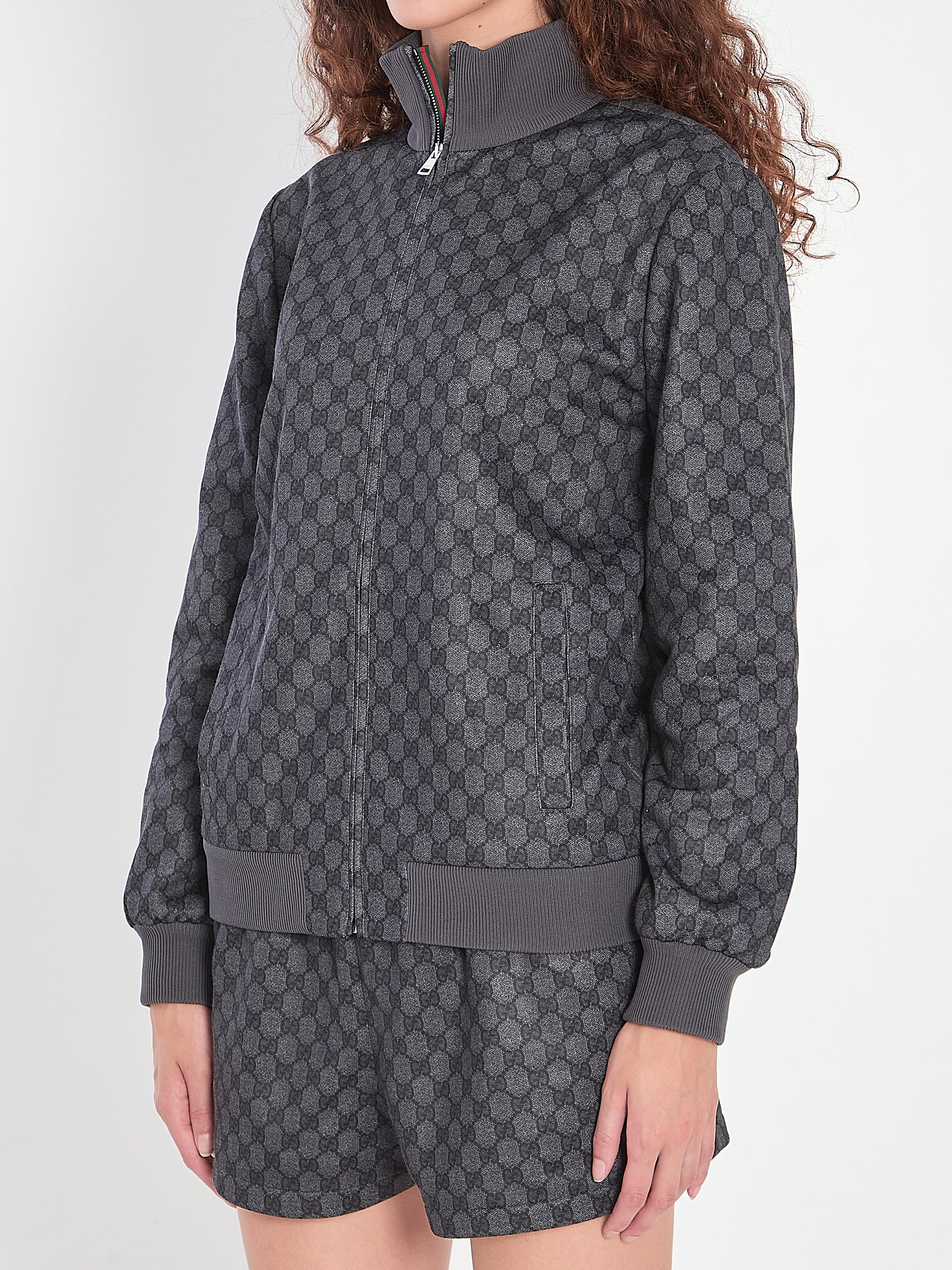 COTTON BLEND FULL-ZIP SWEATSHIRT Gucci