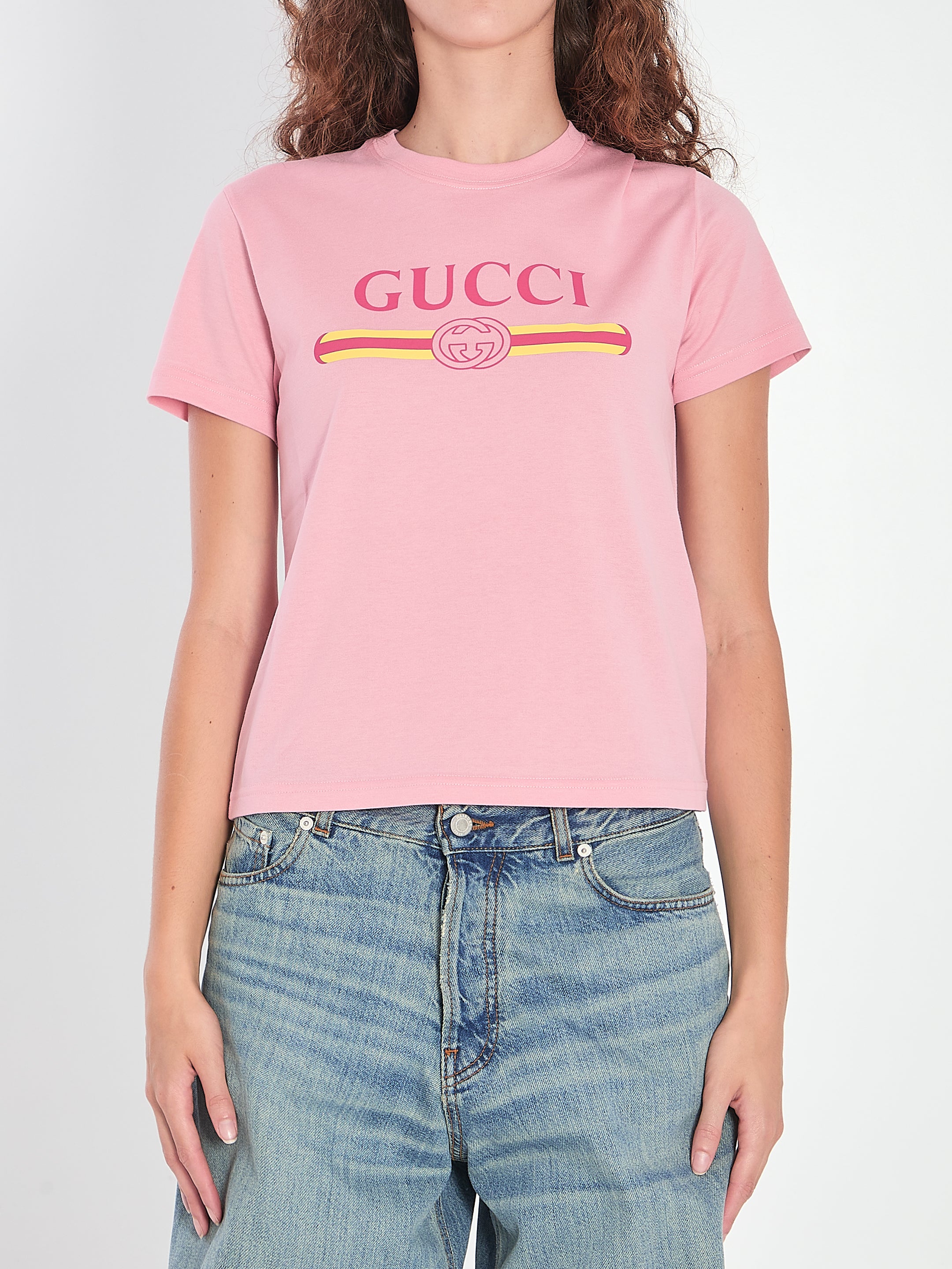 PRINTED LOGO T-SHIRT Gucci PINK S