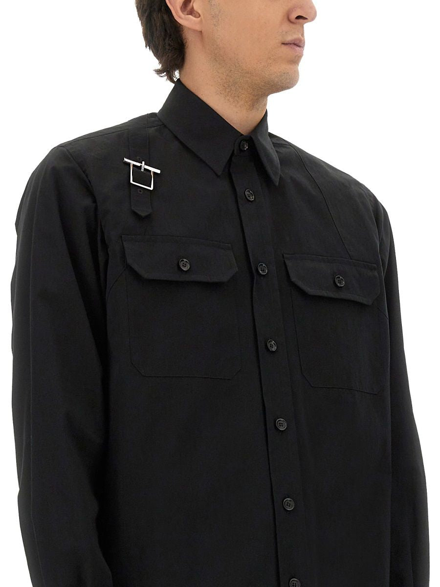 BLACK POPLIN SHIRT Alexander McQueen