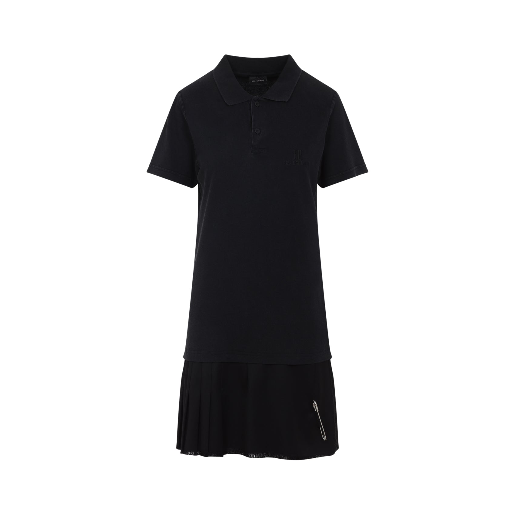LAYERED POLO MINI DRESS Balenciaga BLACK 38
