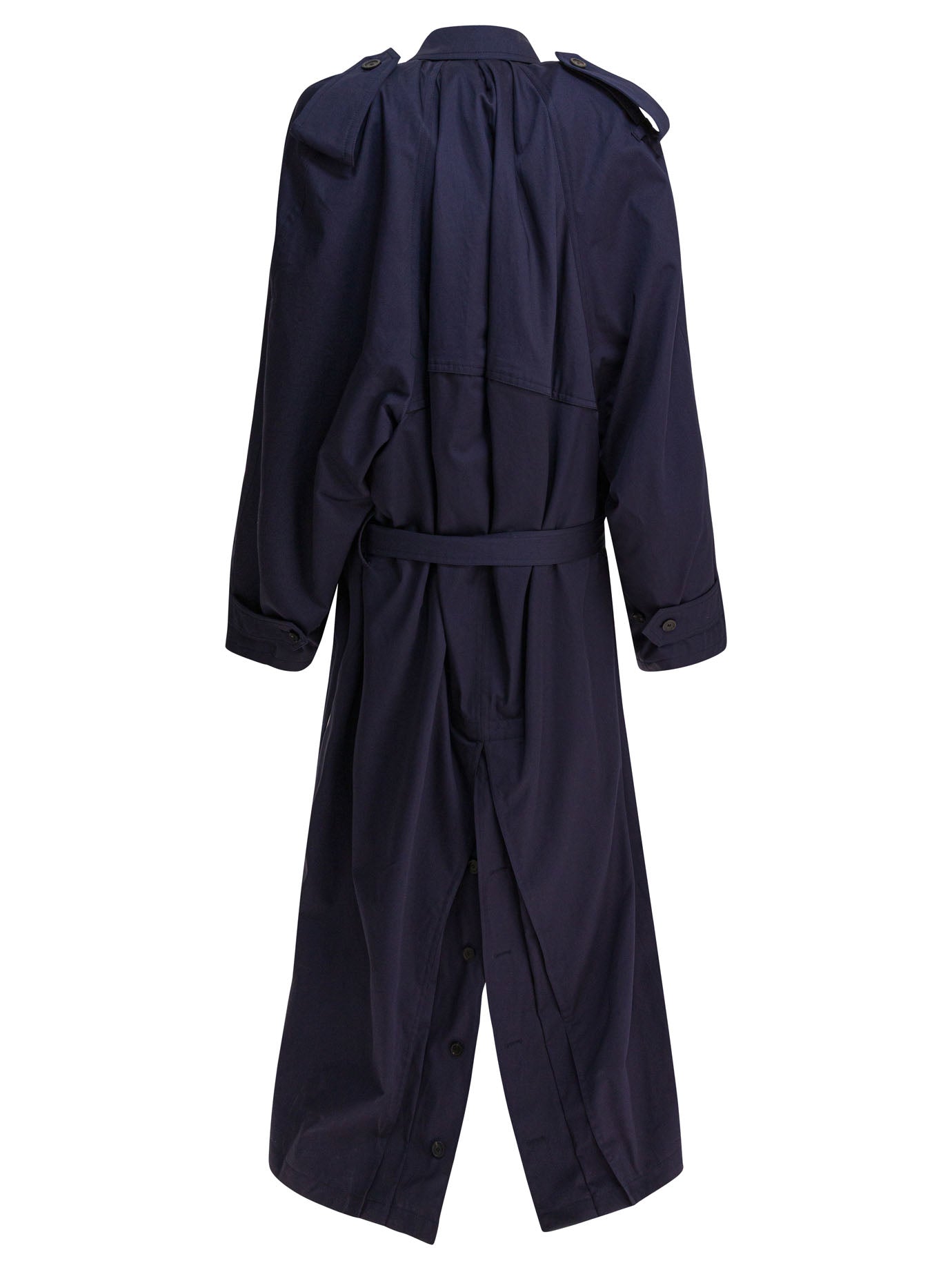 BLUE COTTON COAT Balenciaga
