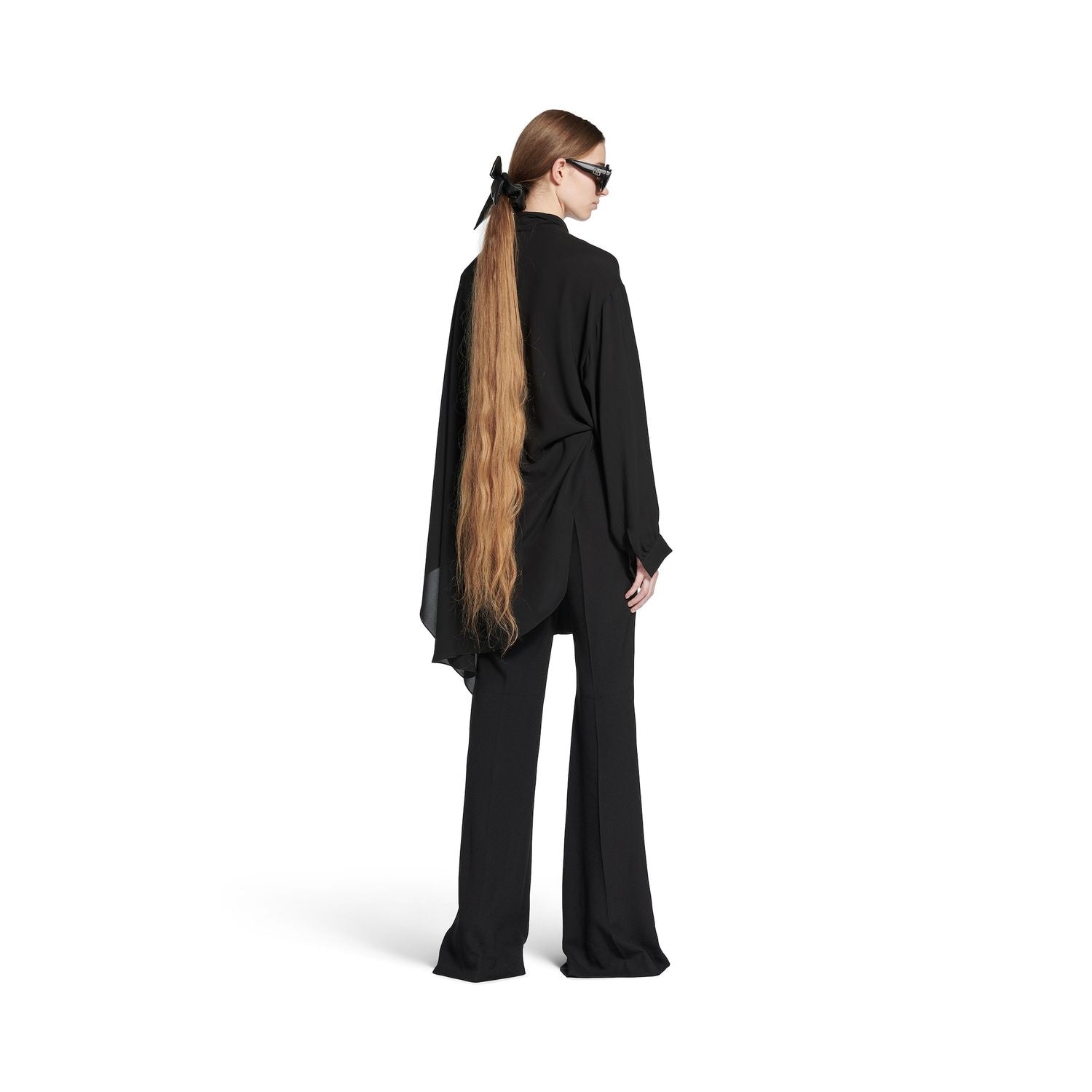 BLACK VISCOSE PALAZZO PANT Balenciaga
