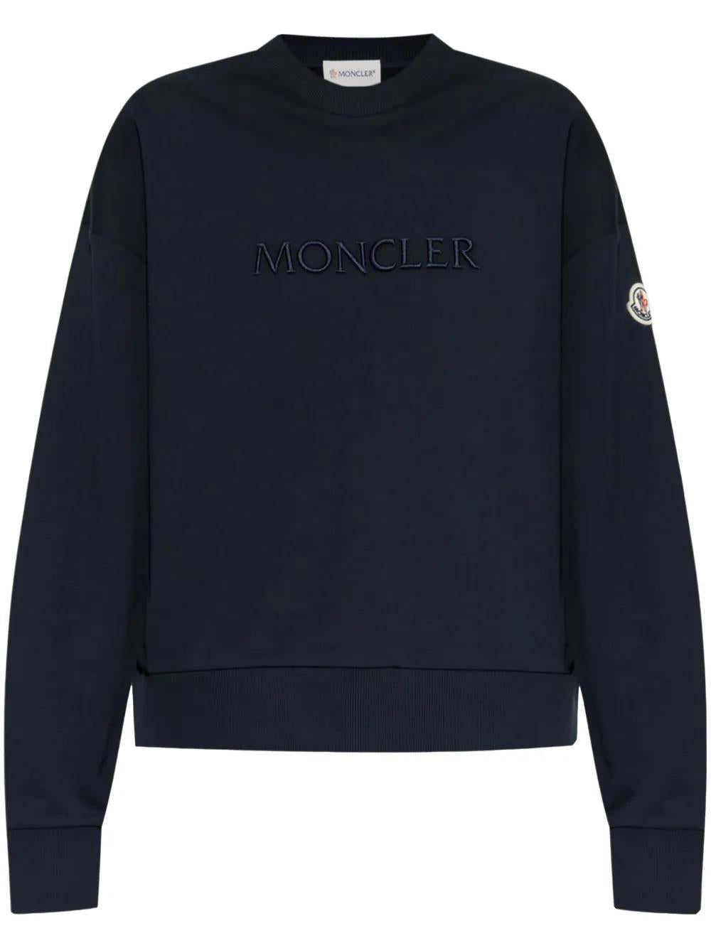 SWEATSHIRT WITH LOGO PATCH Moncler BLUE XS