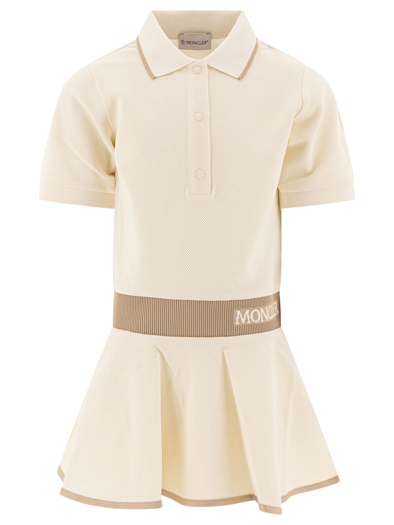 PIQUÉ POLO DRESS MONCLER KIDS BEIGE 10Y