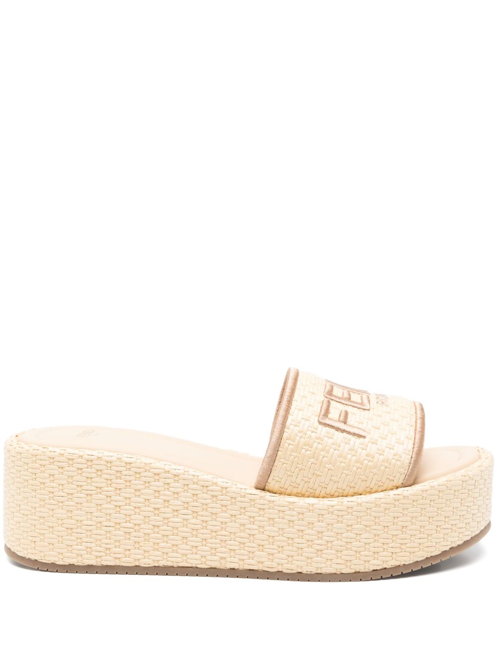 BEIGE COTTON SANDALS Fendi BEIGE 36