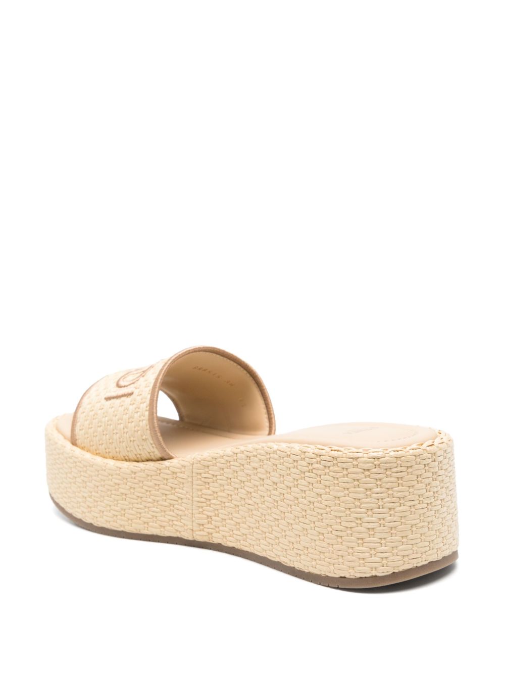 BEIGE COTTON SANDALS Fendi