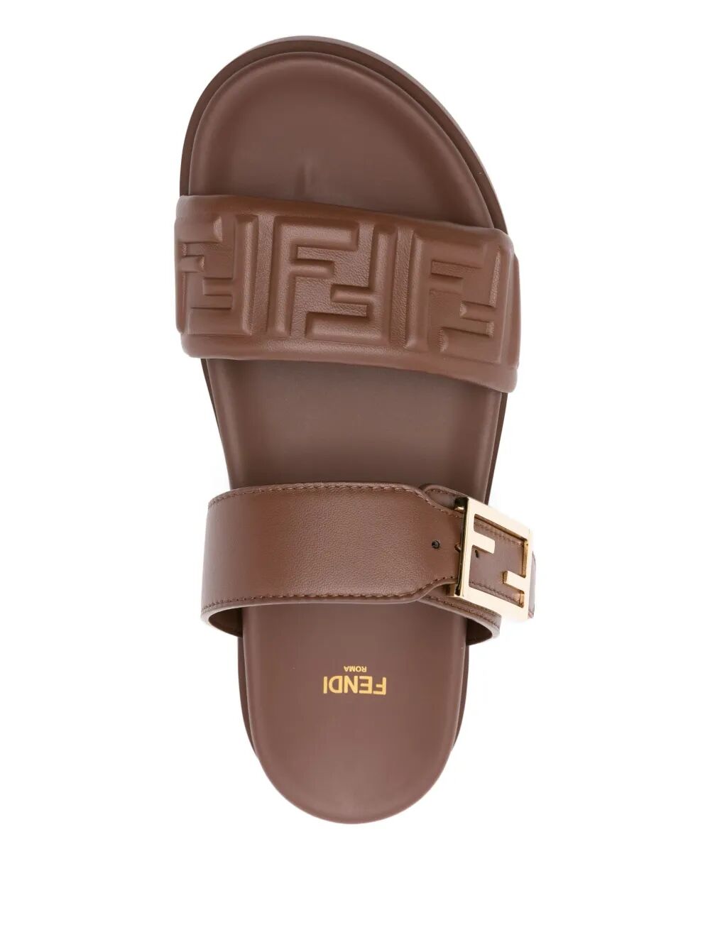 BROWN LEATHER SANDALS Fendi