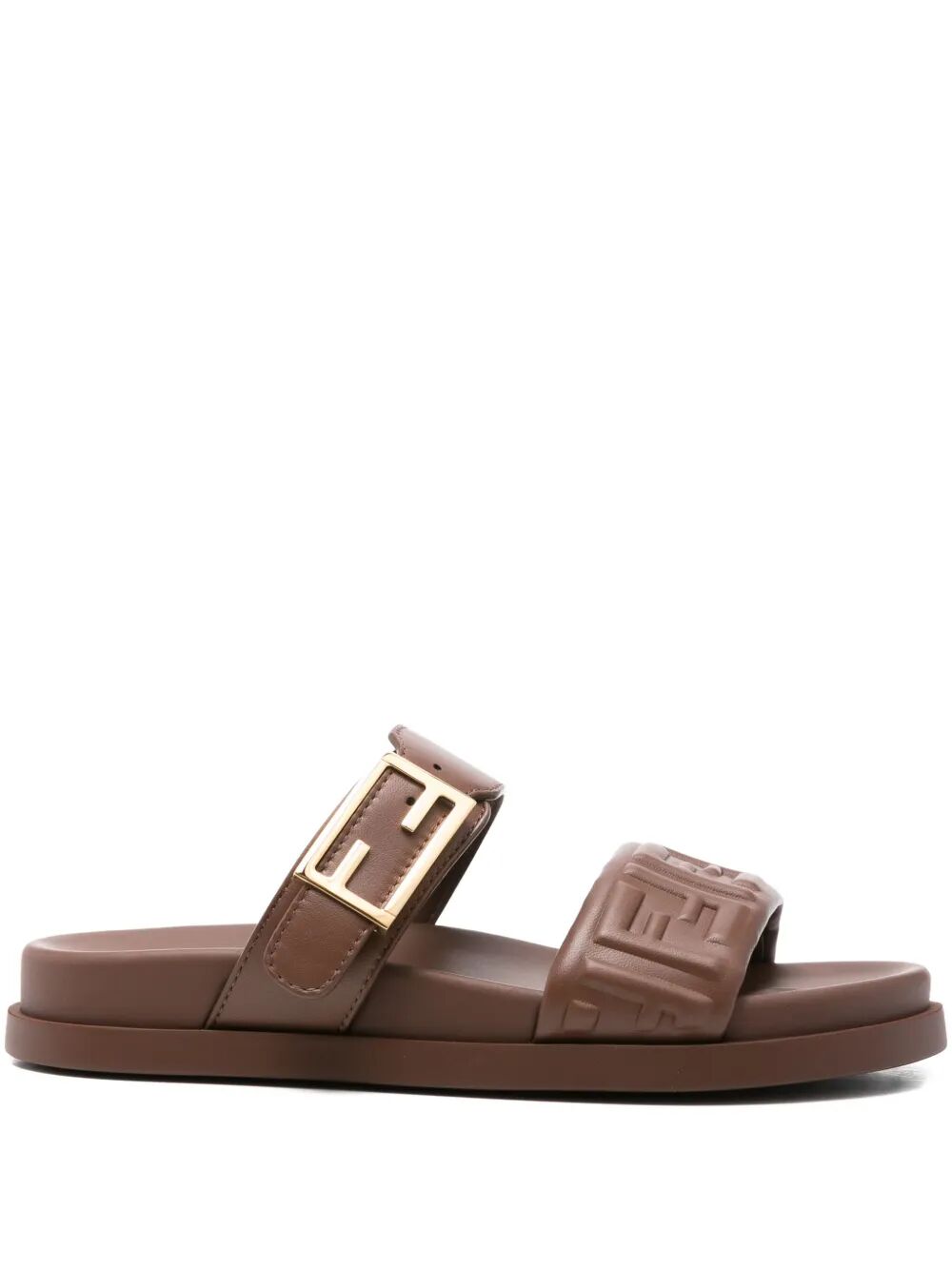 BROWN LEATHER SANDALS Fendi BROWN 37