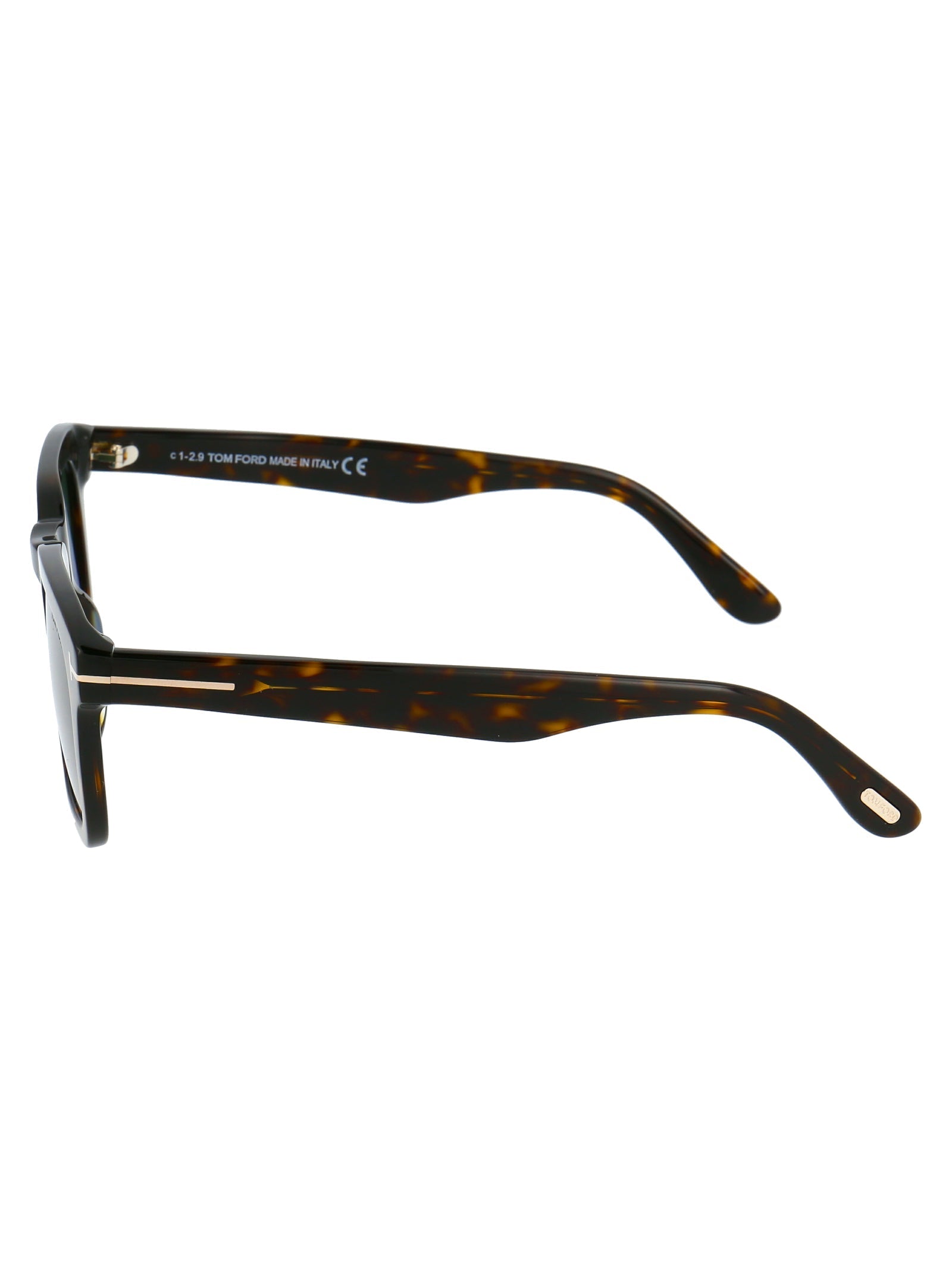 Havana acetate square sunglasses by Tom Ford, angled view