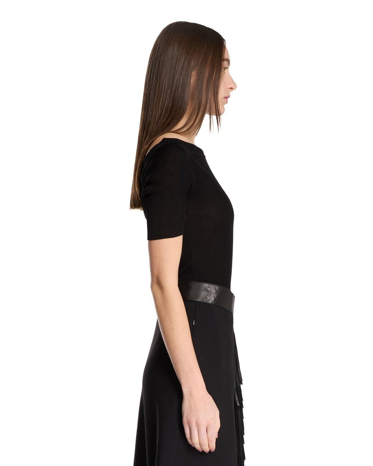 BLACK BOAT NECK TOP Khaite