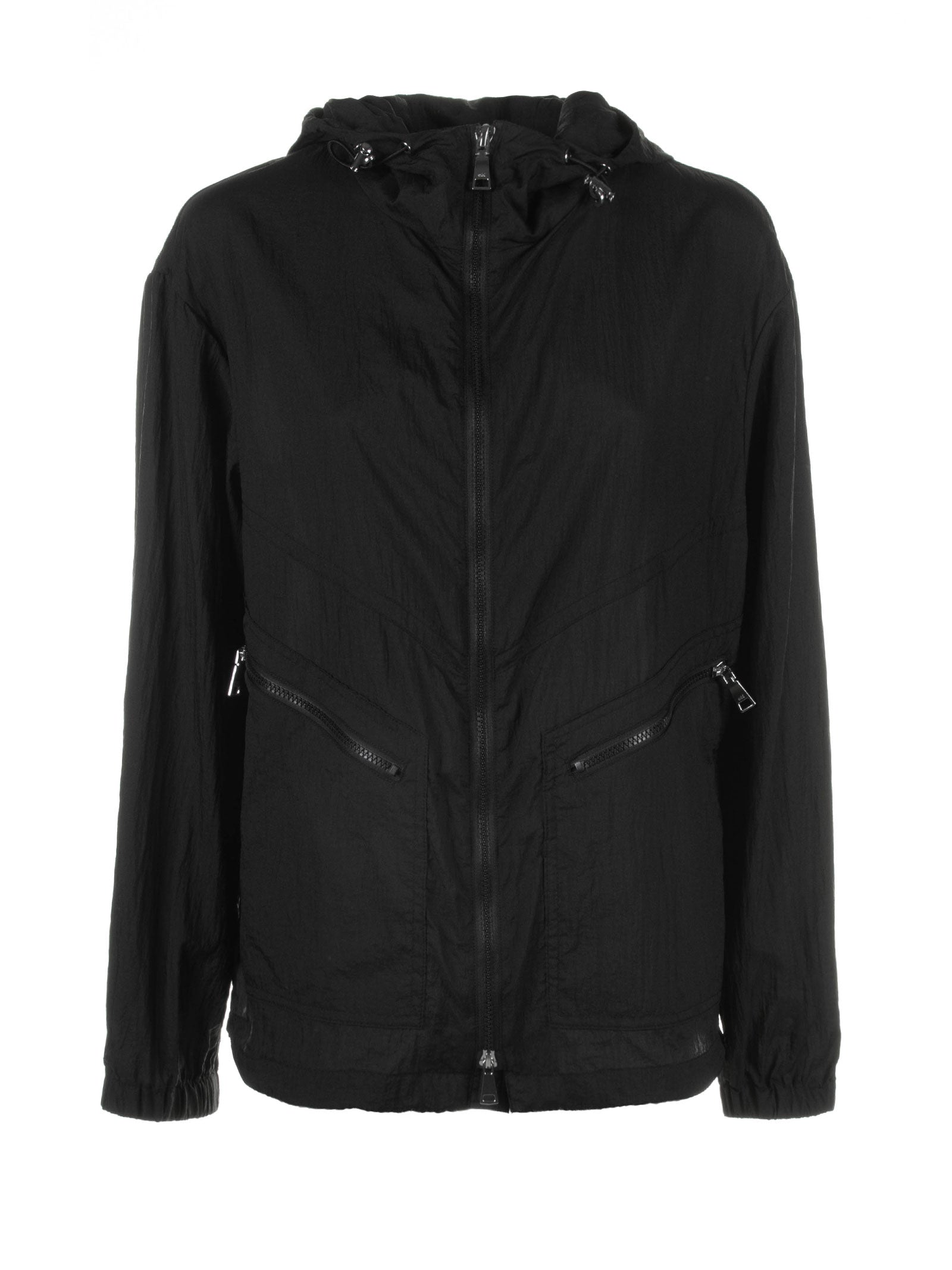 BLACK JACKET WITH ZIP AND HOOD ADD BLACK 46