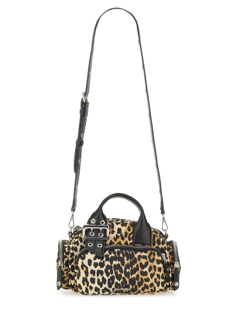ANIMALIER RECYCLED NYLON HANDBAGS Ganni