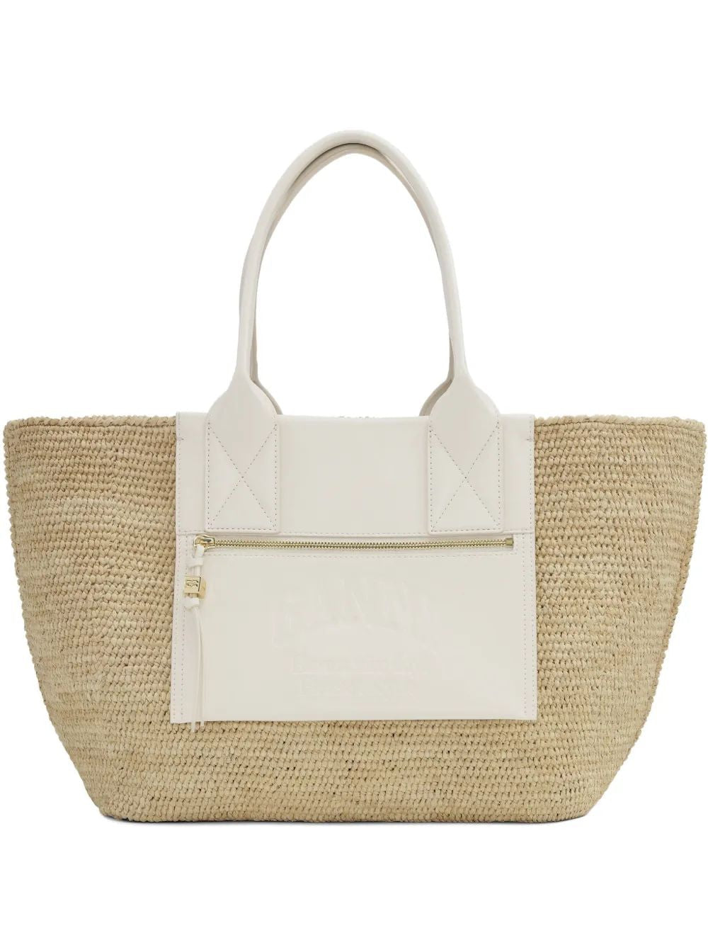 SHOPPER RAFFIA Ganni 135EGRET OS