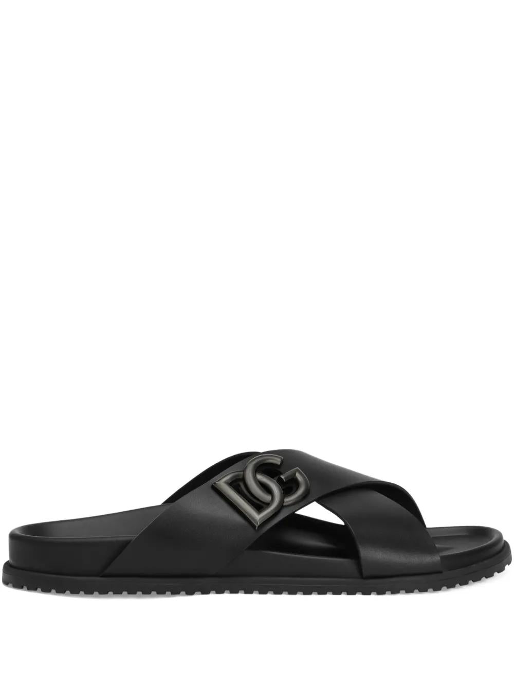 CALFSKIN SANDAL Dolce & Gabbana BLACK 41