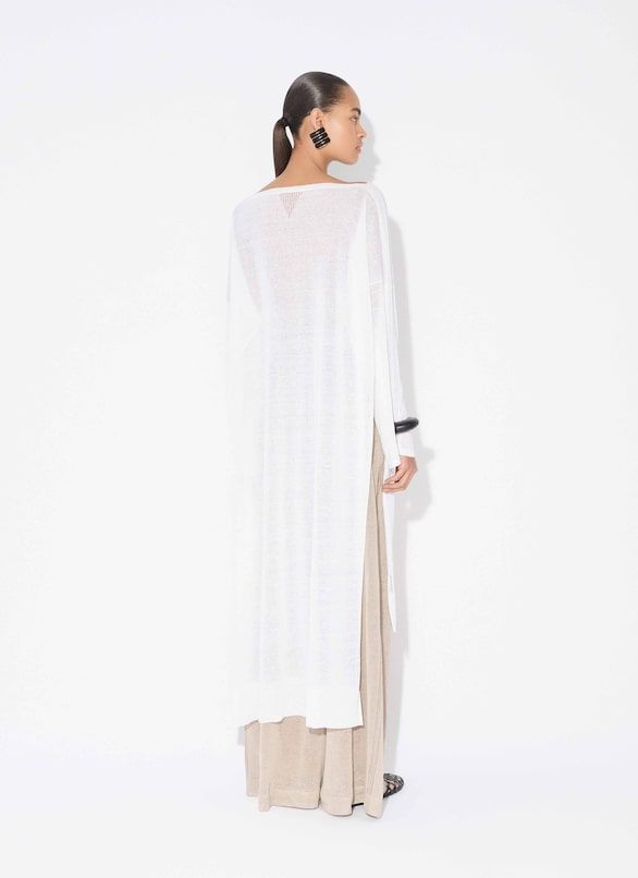 WHITE CAFTAN WITH SIDE OPENINGS Alaia