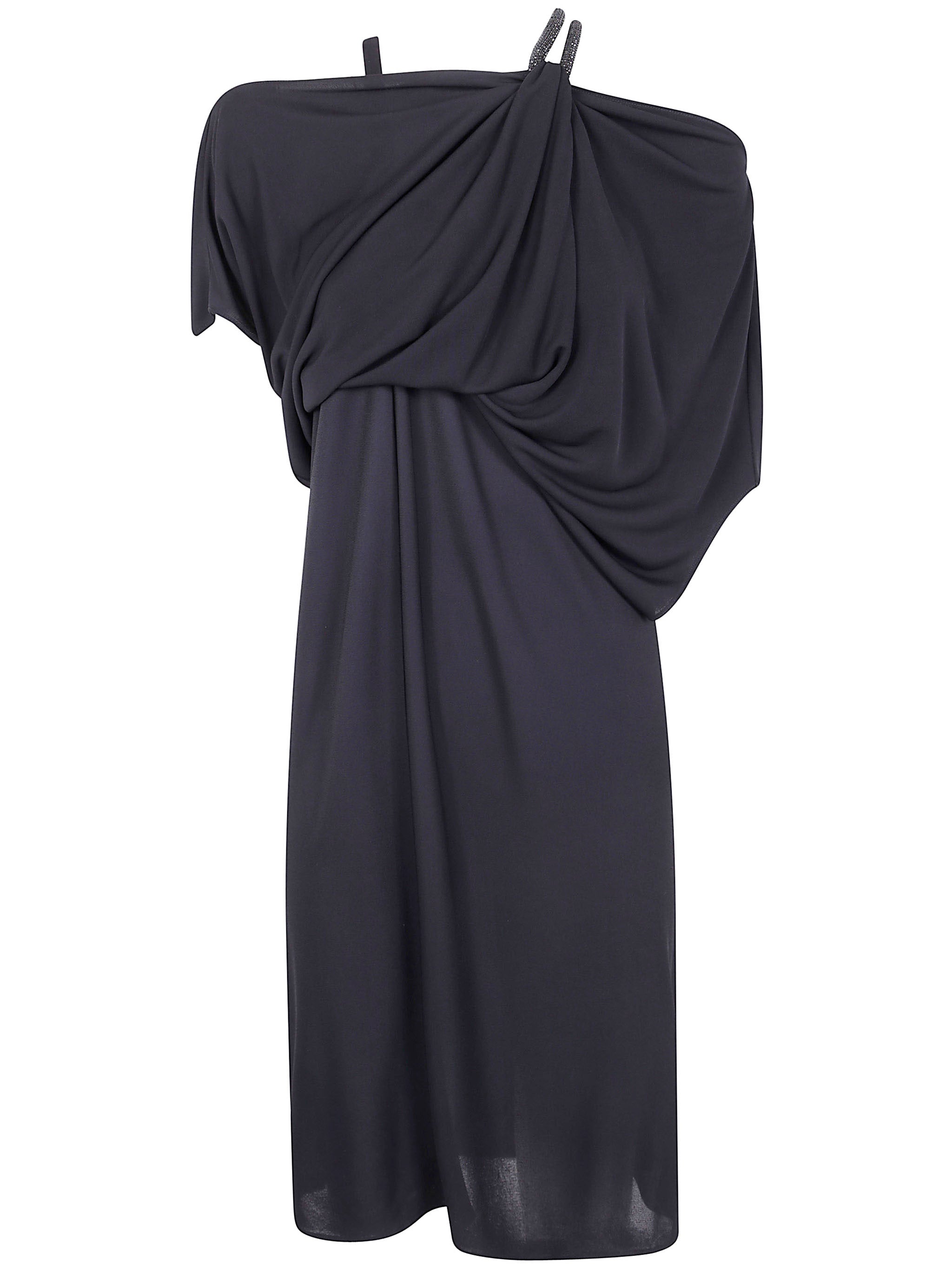 CHAIN STONES EMBROIDERY ON CREPE JERSEY COCKTAIL DRESS Tom Ford BLACK 40