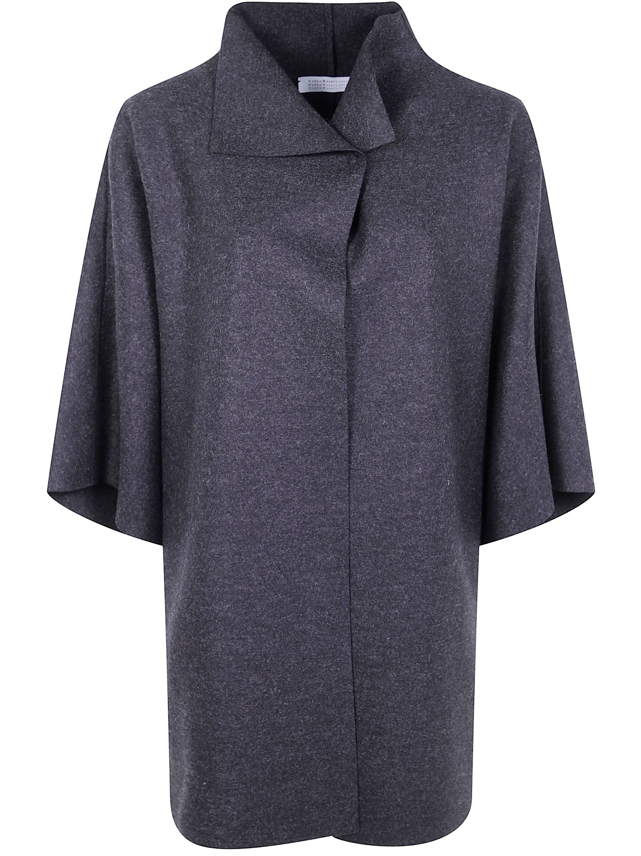 WOMEN KIMONO MANTLE PRESSED WOOL Harris Wharf London GREY 42