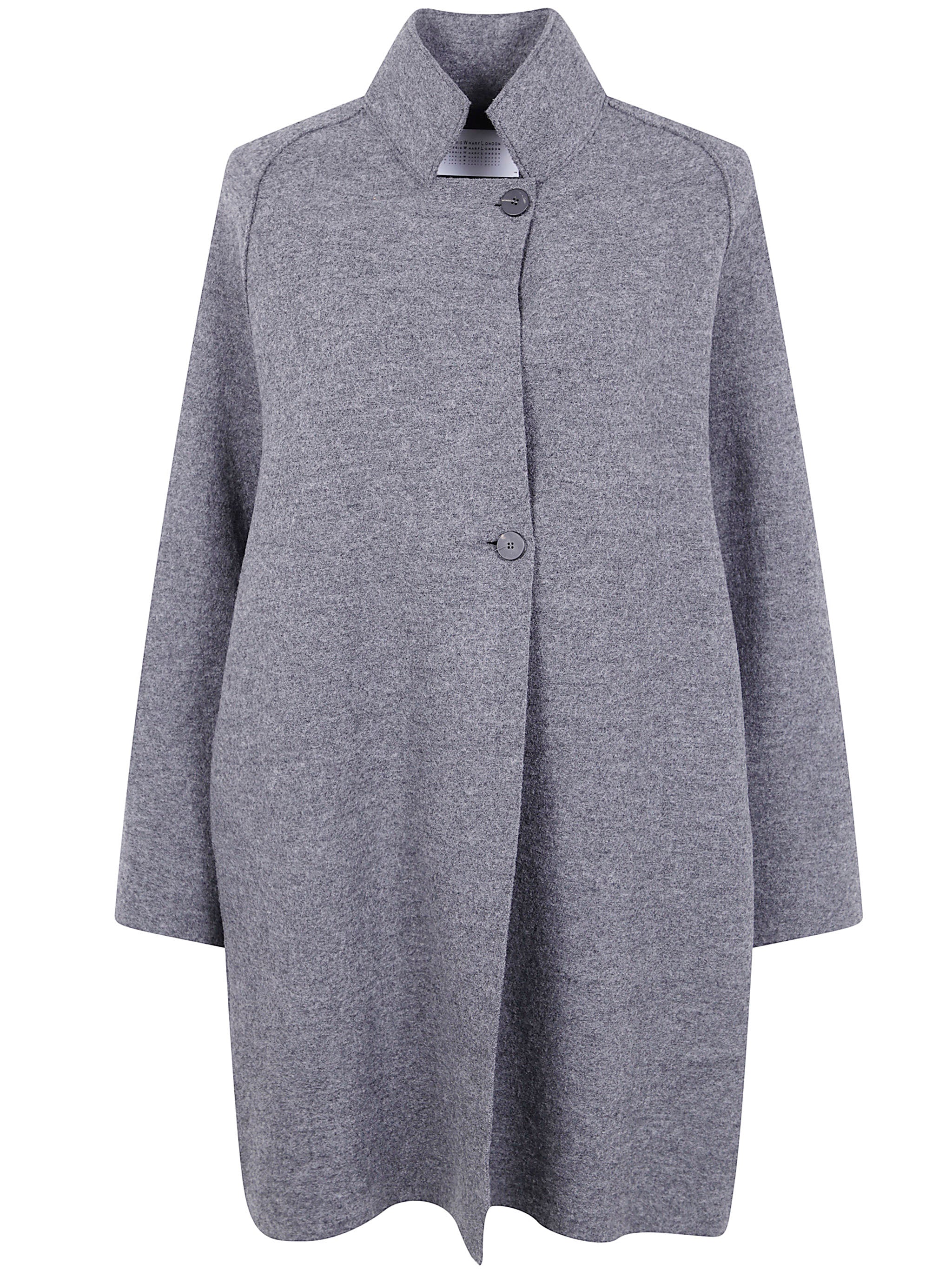 WOMEN RAGLAN CAPE BOILED WOOL Harris Wharf London GREY 40