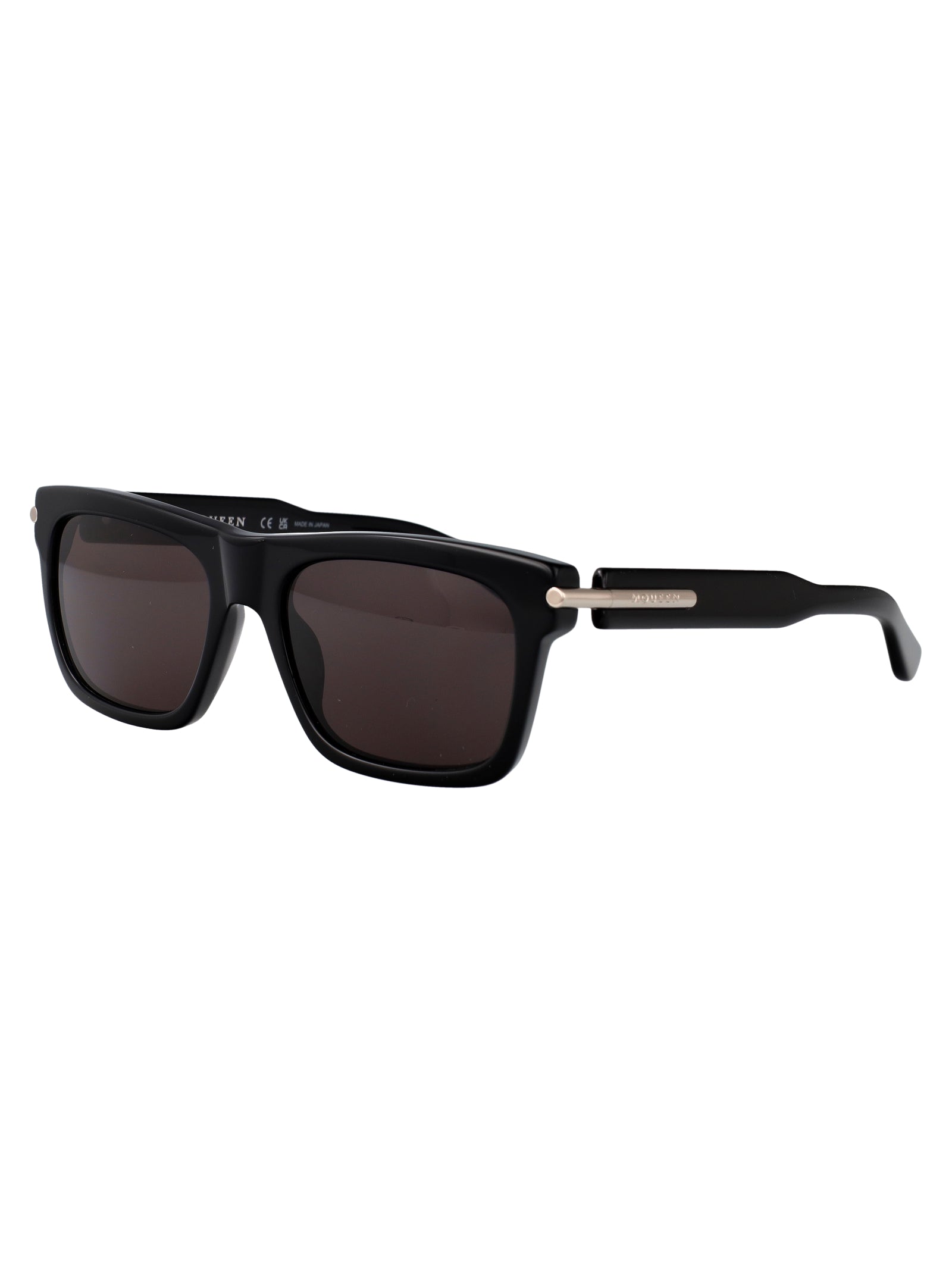 BLACK-BLACK-GREY RECYCLED ACETATE SUNGLASSES Alexander McQueen