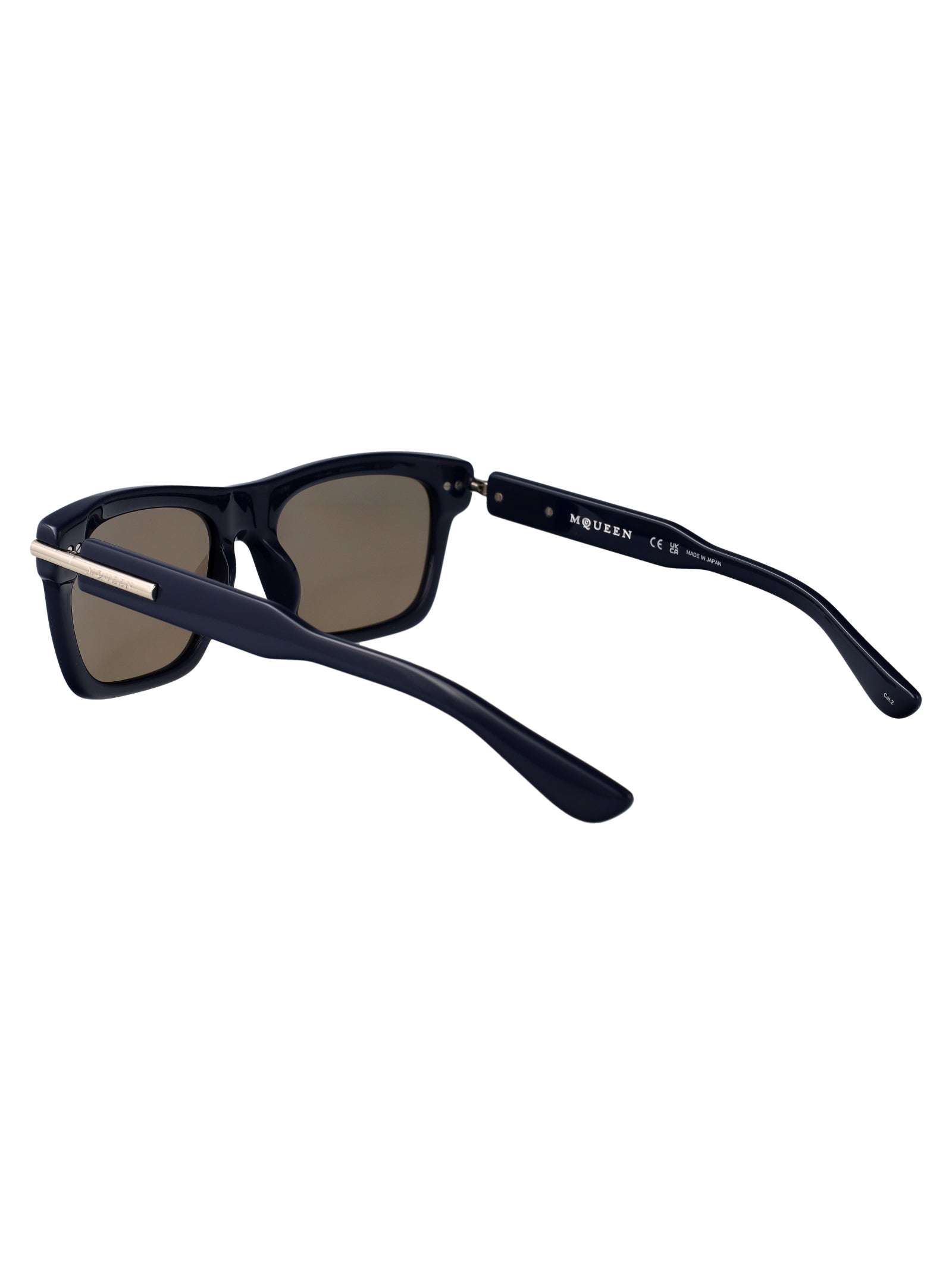BLUE-BLUE-BROWN RECYCLED ACETATE SUNGLASSES Alexander McQueen