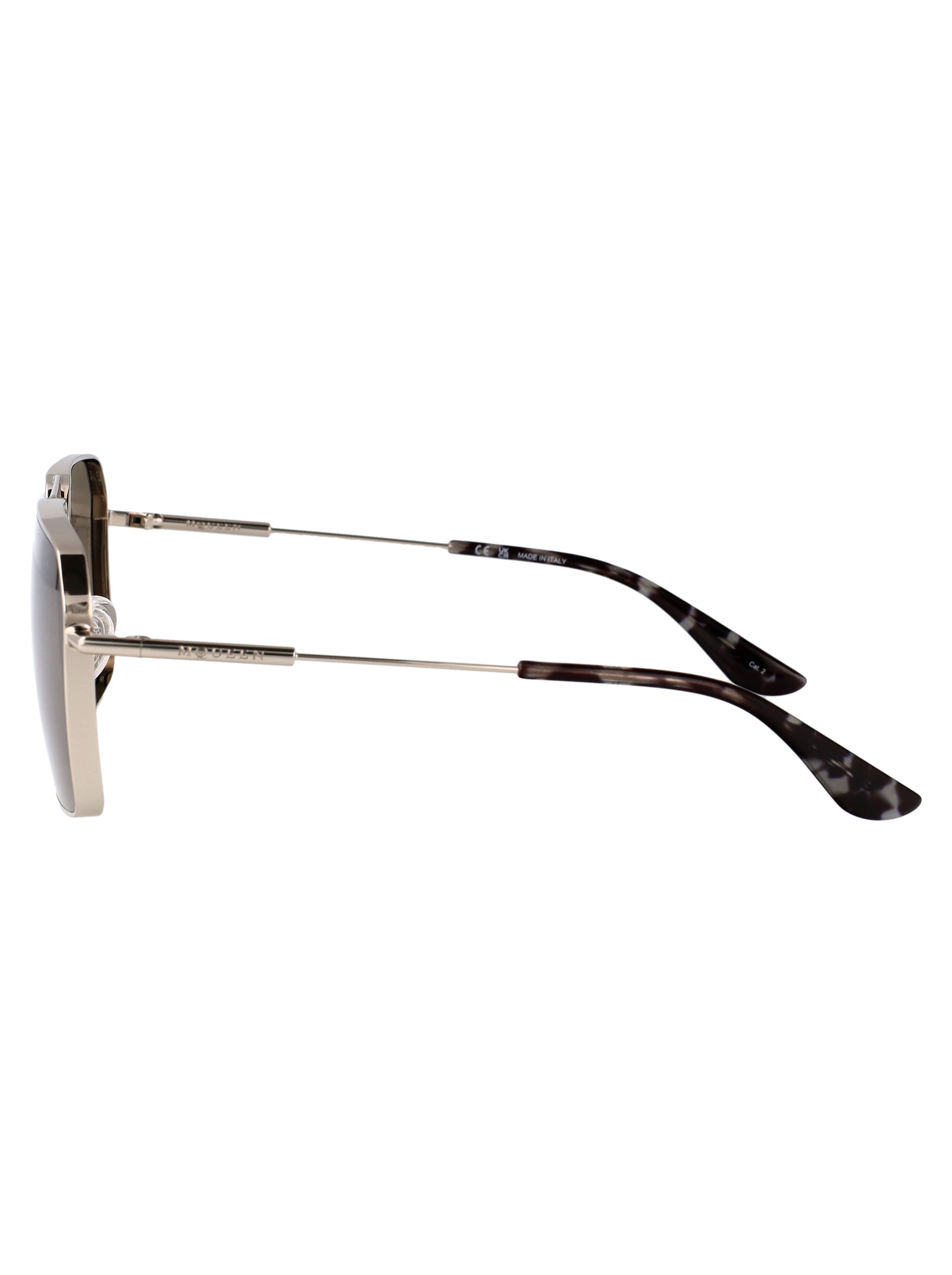 SILVER-SILVER-BROWN METAL SUNGLASSES Alexander McQueen