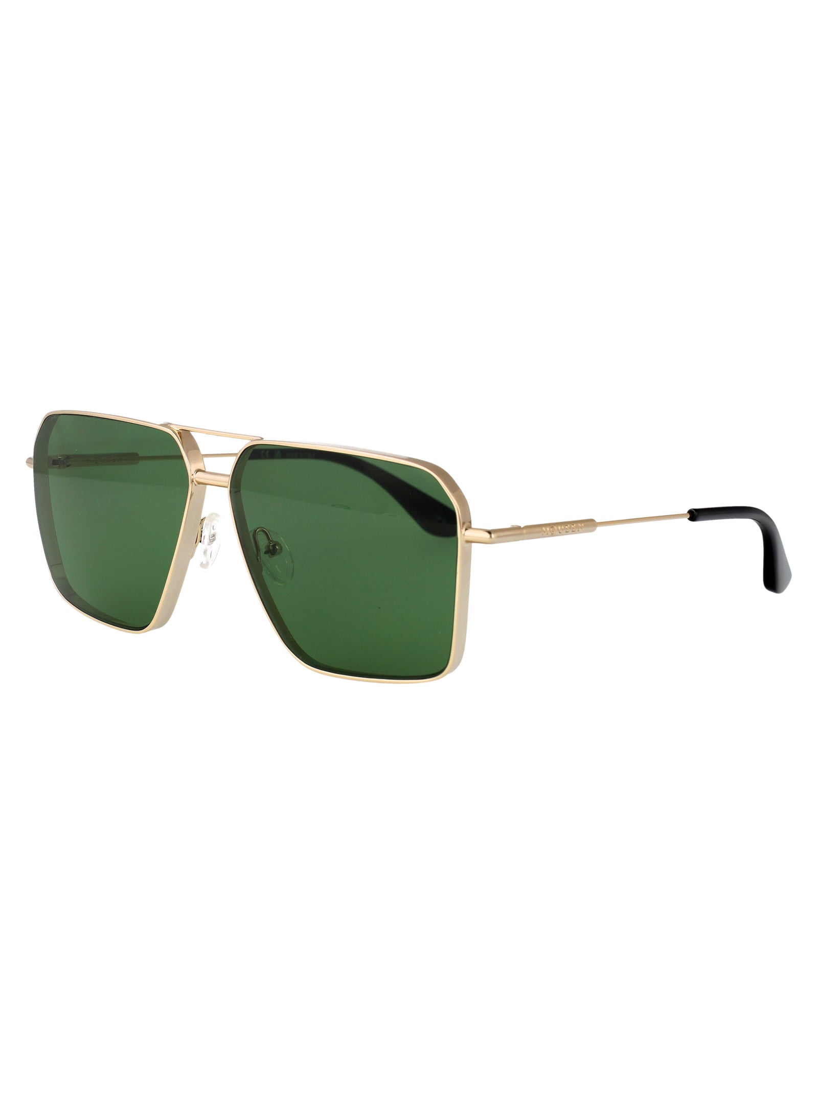 GOLD-GOLD-GREEN METAL SUNGLASSES Alexander McQueen