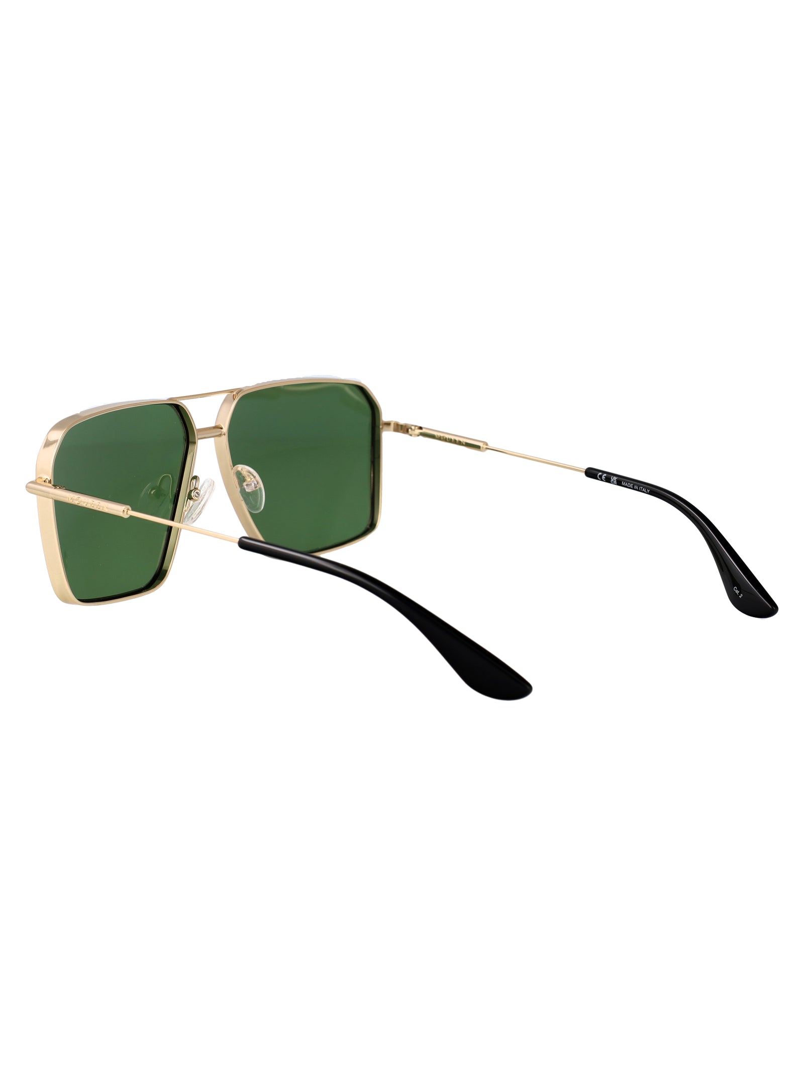 GOLD-GOLD-GREEN METAL SUNGLASSES Alexander McQueen