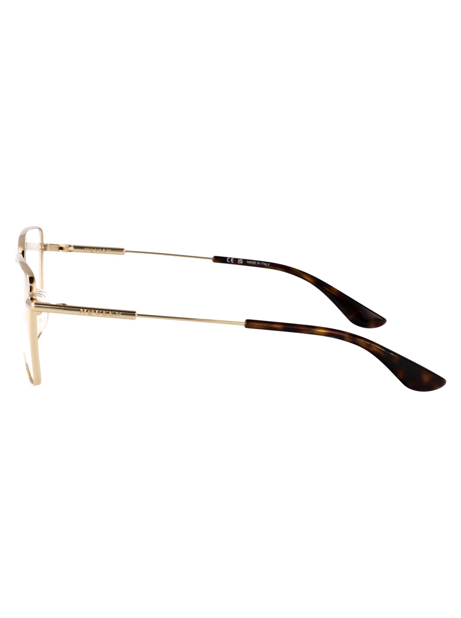 GOLD-GOLD-TRANSPARENT METAL GLASSES Alexander McQueen